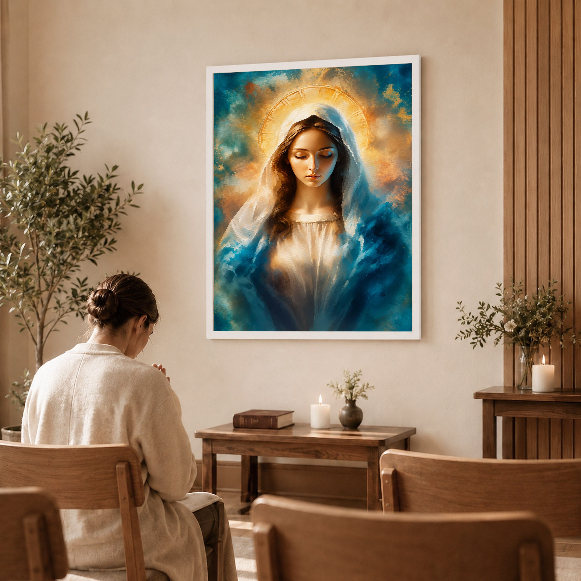 Heavenly Grace of the Blessed Virgin Mary Poster/Canvas