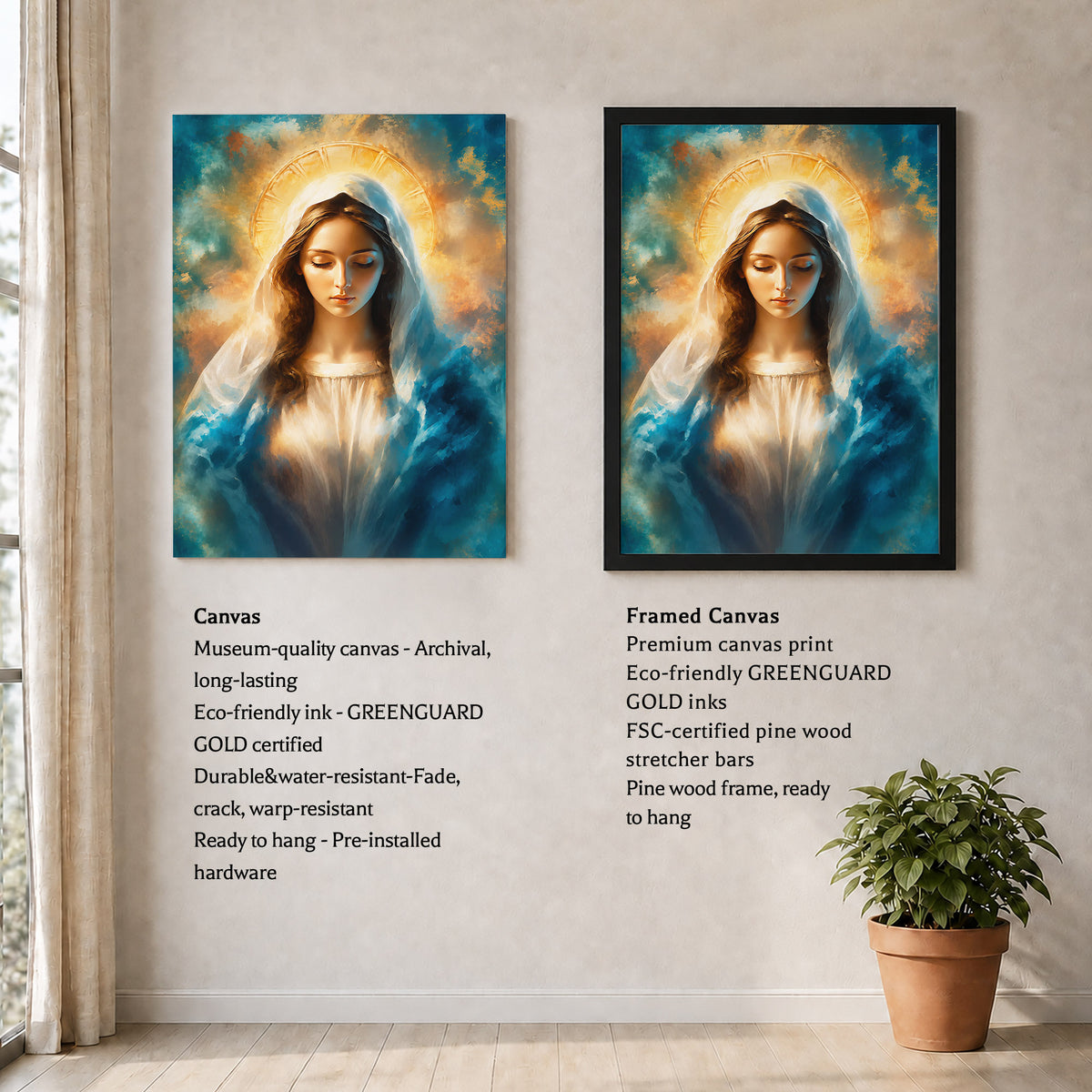 Heavenly Grace of the Blessed Virgin Mary Poster/Canvas