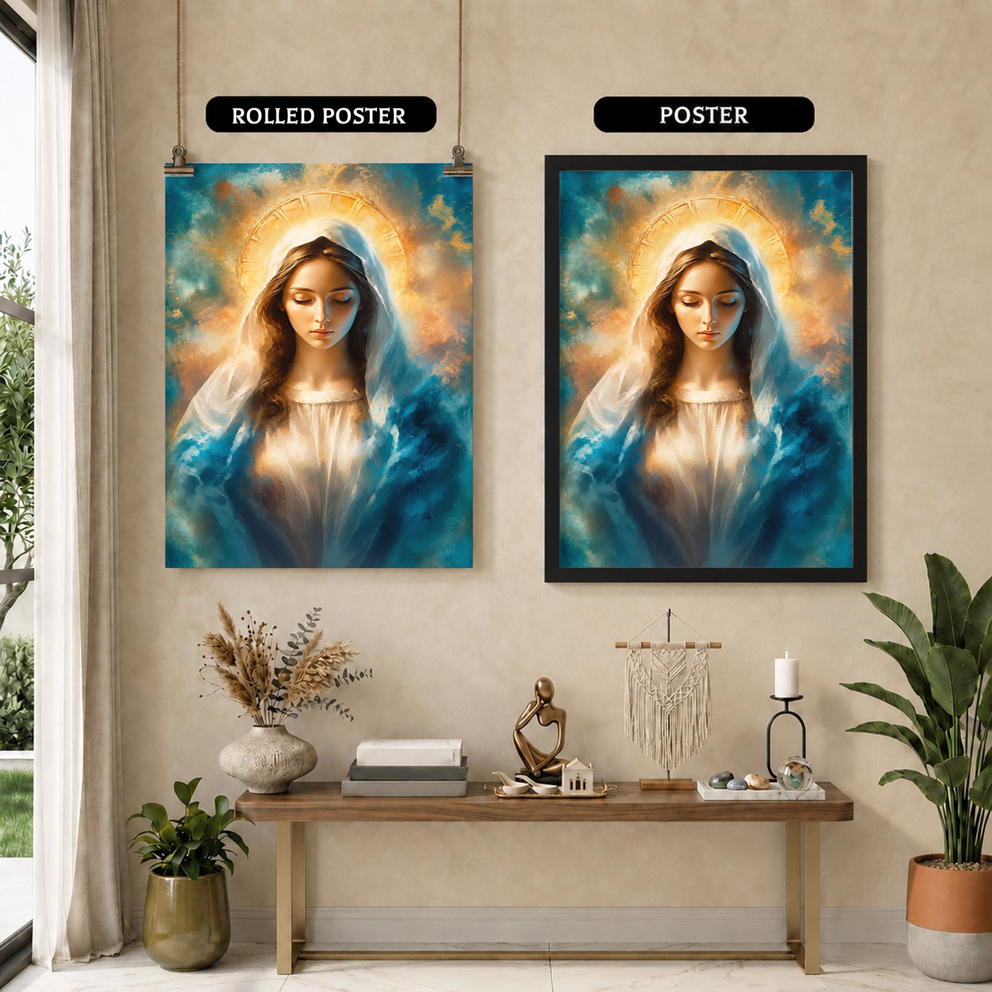 Heavenly Grace of the Blessed Virgin Mary Poster/Canvas