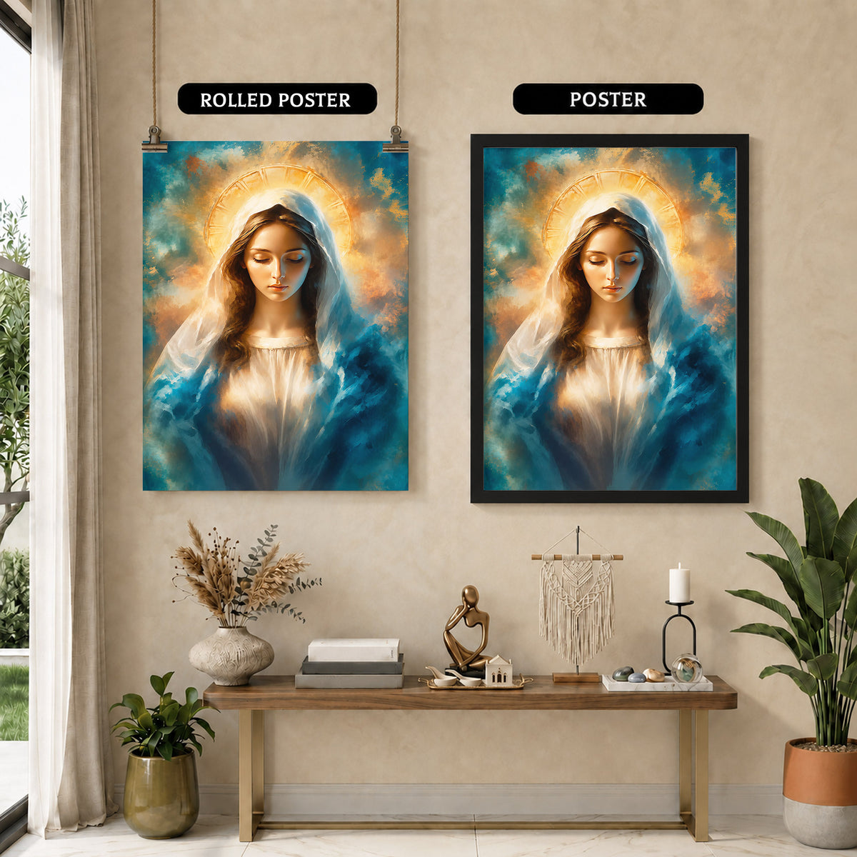 Heavenly Grace of the Blessed Virgin Mary Poster/Canvas