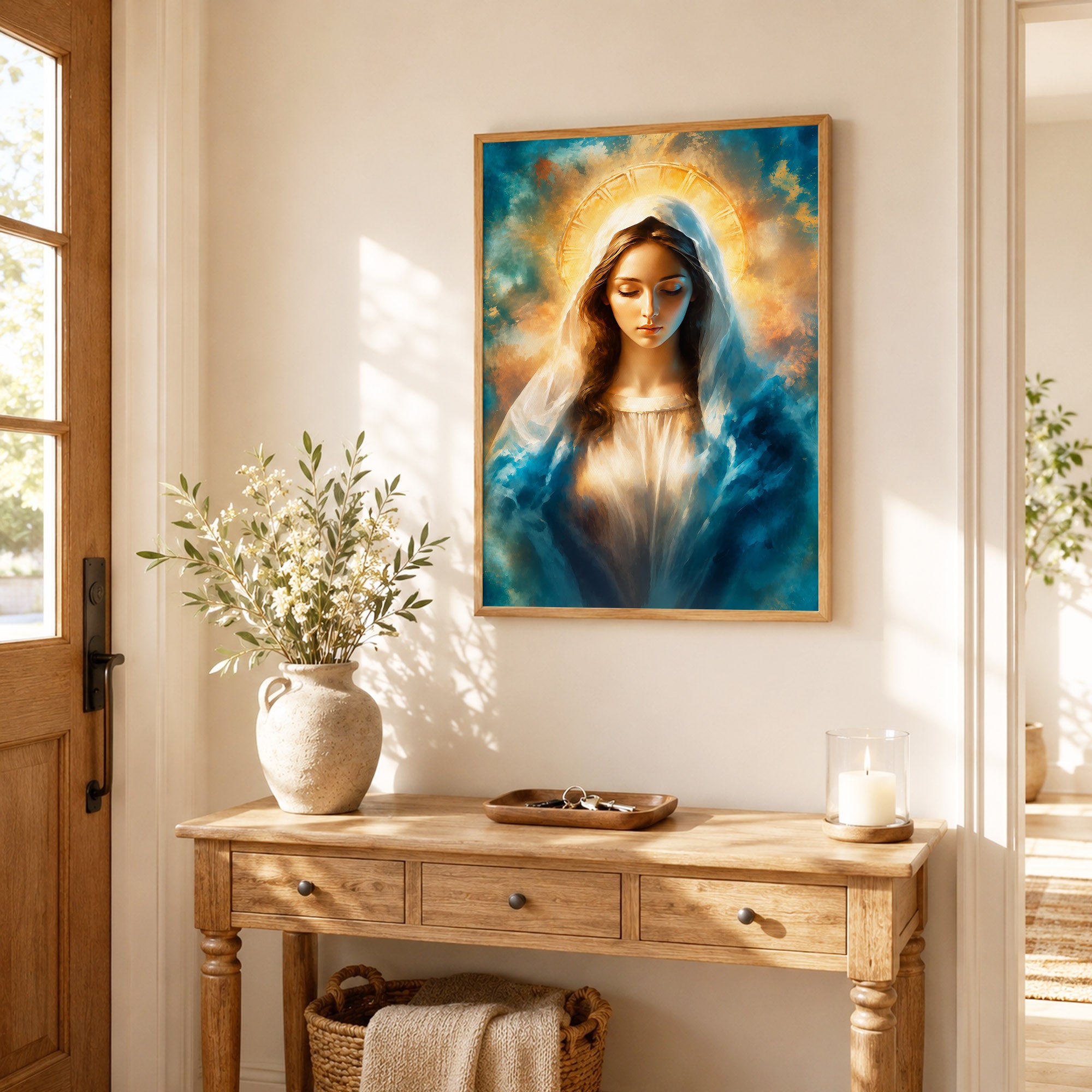Heavenly Grace of the Blessed Virgin Mary Poster/Canvas