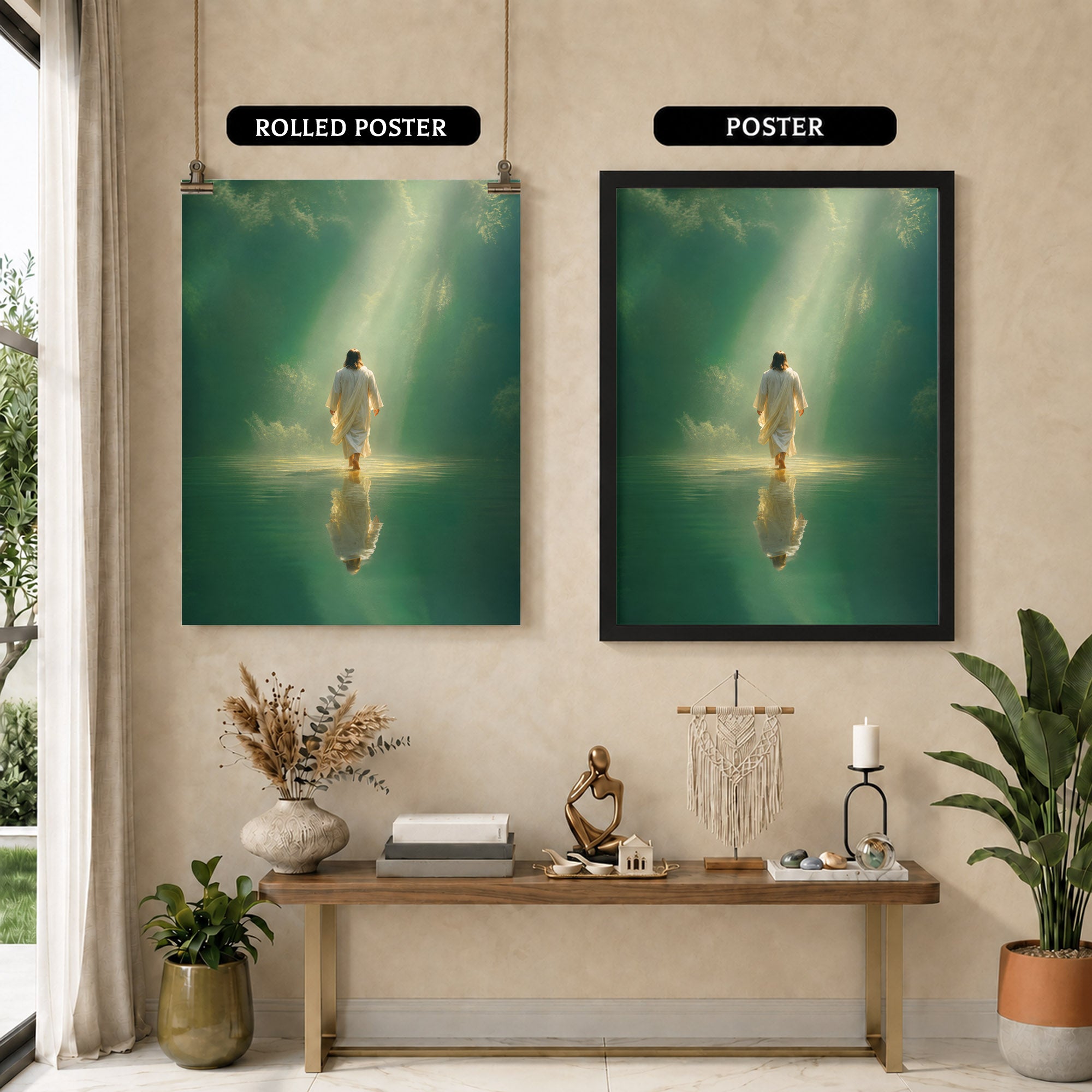 Walking on Water in Divine Light Poster/Canvas