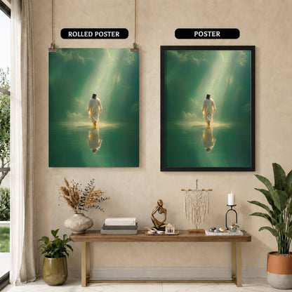 Walking on Water in Divine Light Poster/Canvas