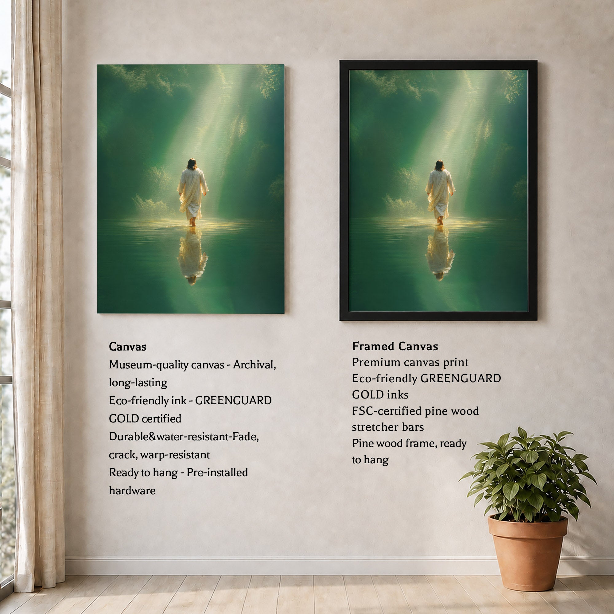 Walking on Water in Divine Light Poster/Canvas