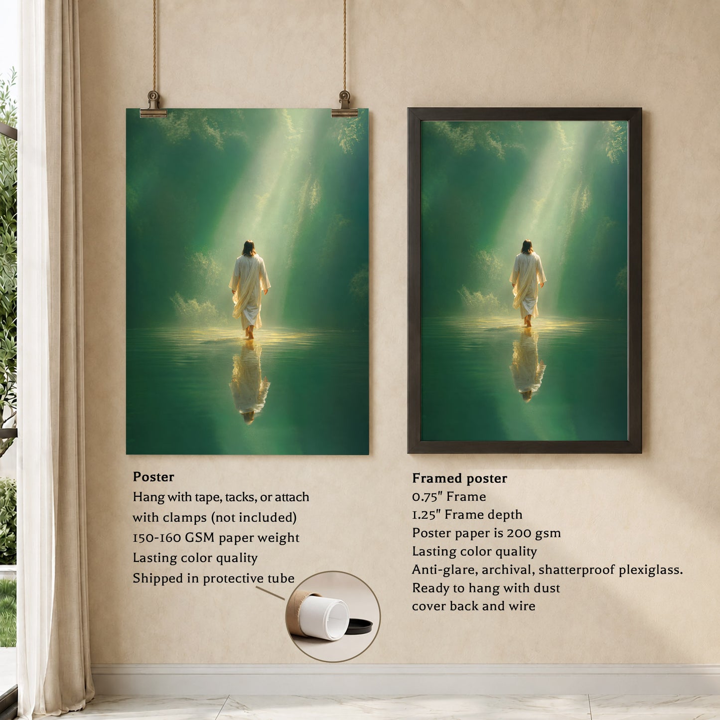 Walking on Water in Divine Light Poster/Canvas