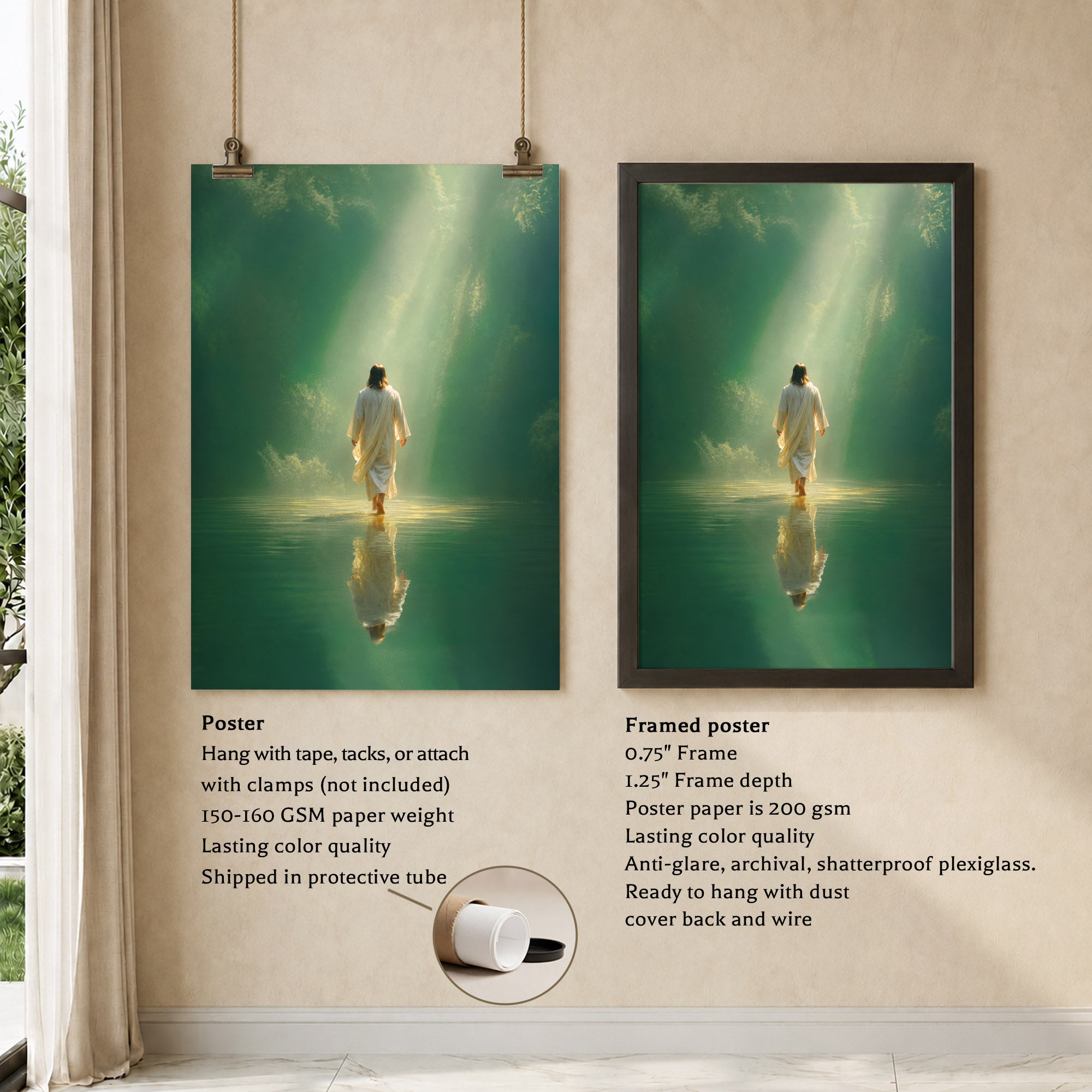 Walking on Water in Divine Light Poster/Canvas