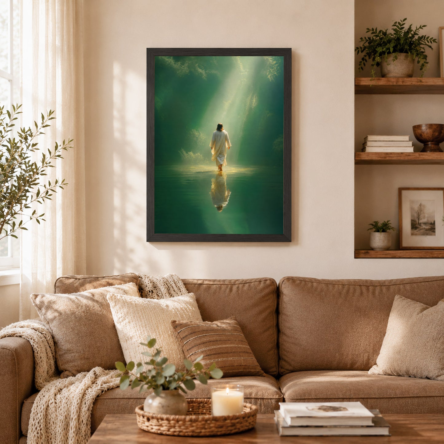 Walking on Water in Divine Light Poster/Canvas