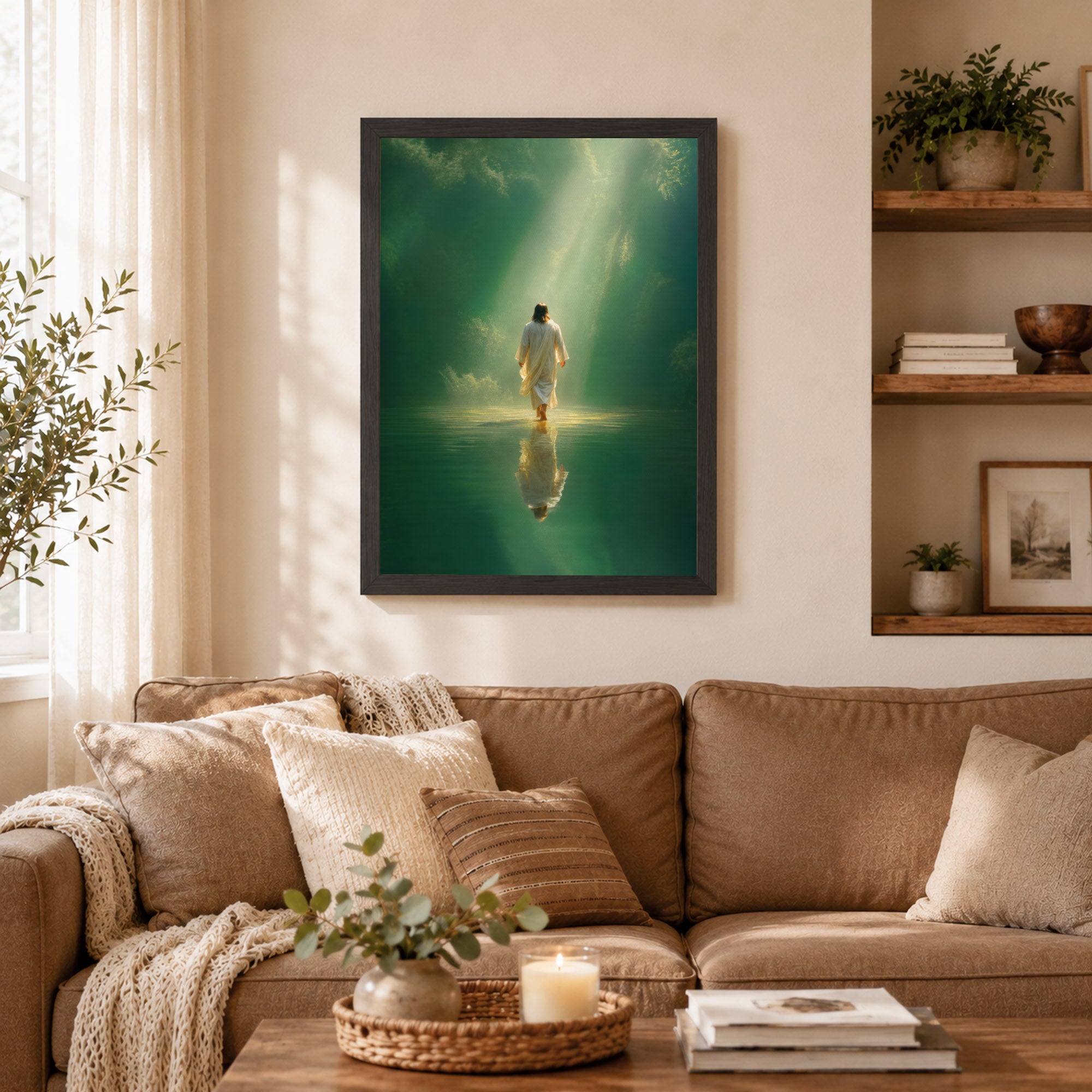 Walking on Water in Divine Light Poster/Canvas