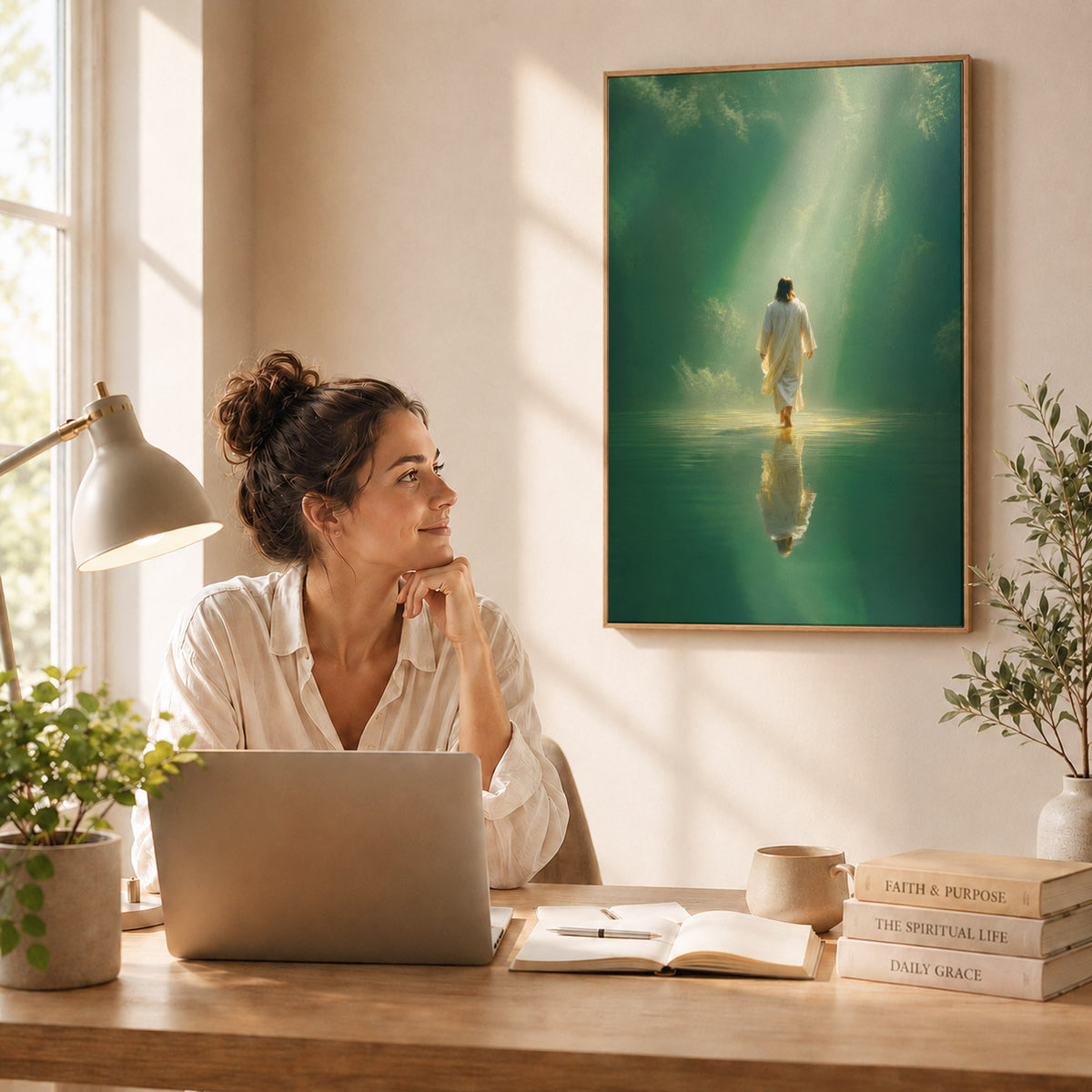 Walking on Water in Divine Light Poster/Canvas