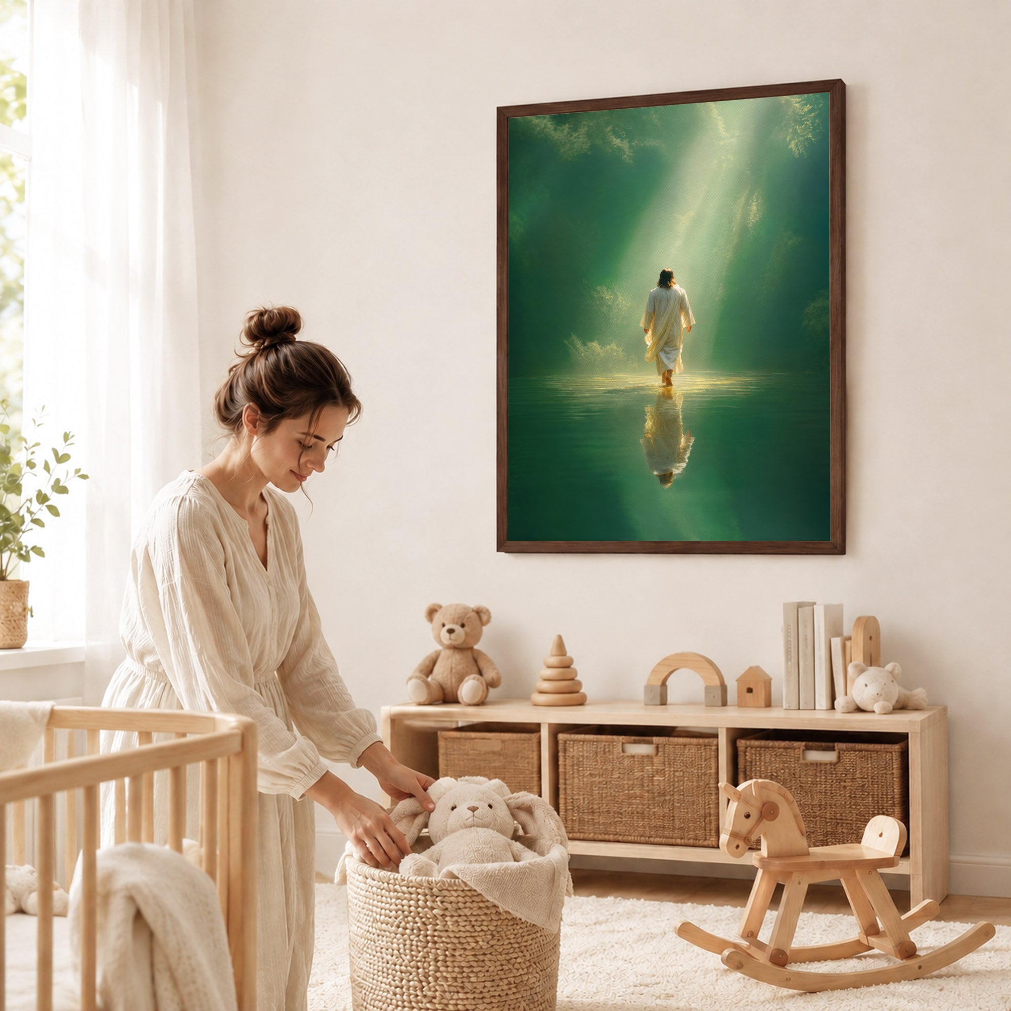 Walking on Water in Divine Light Poster/Canvas