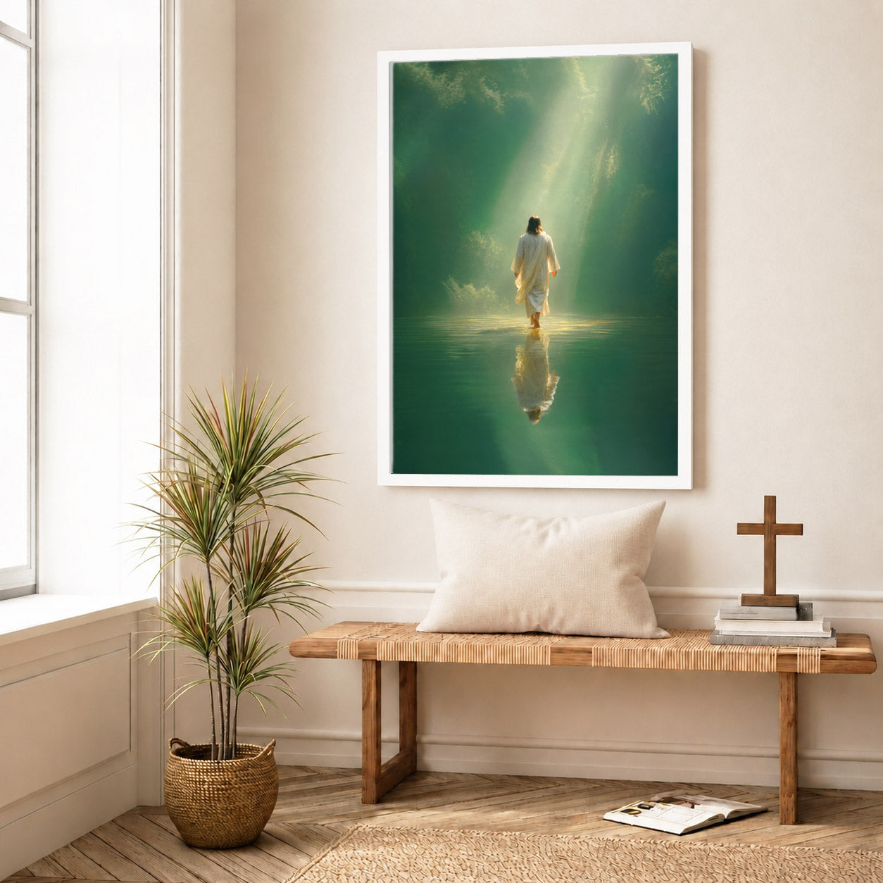 Walking on Water in Divine Light Poster/Canvas