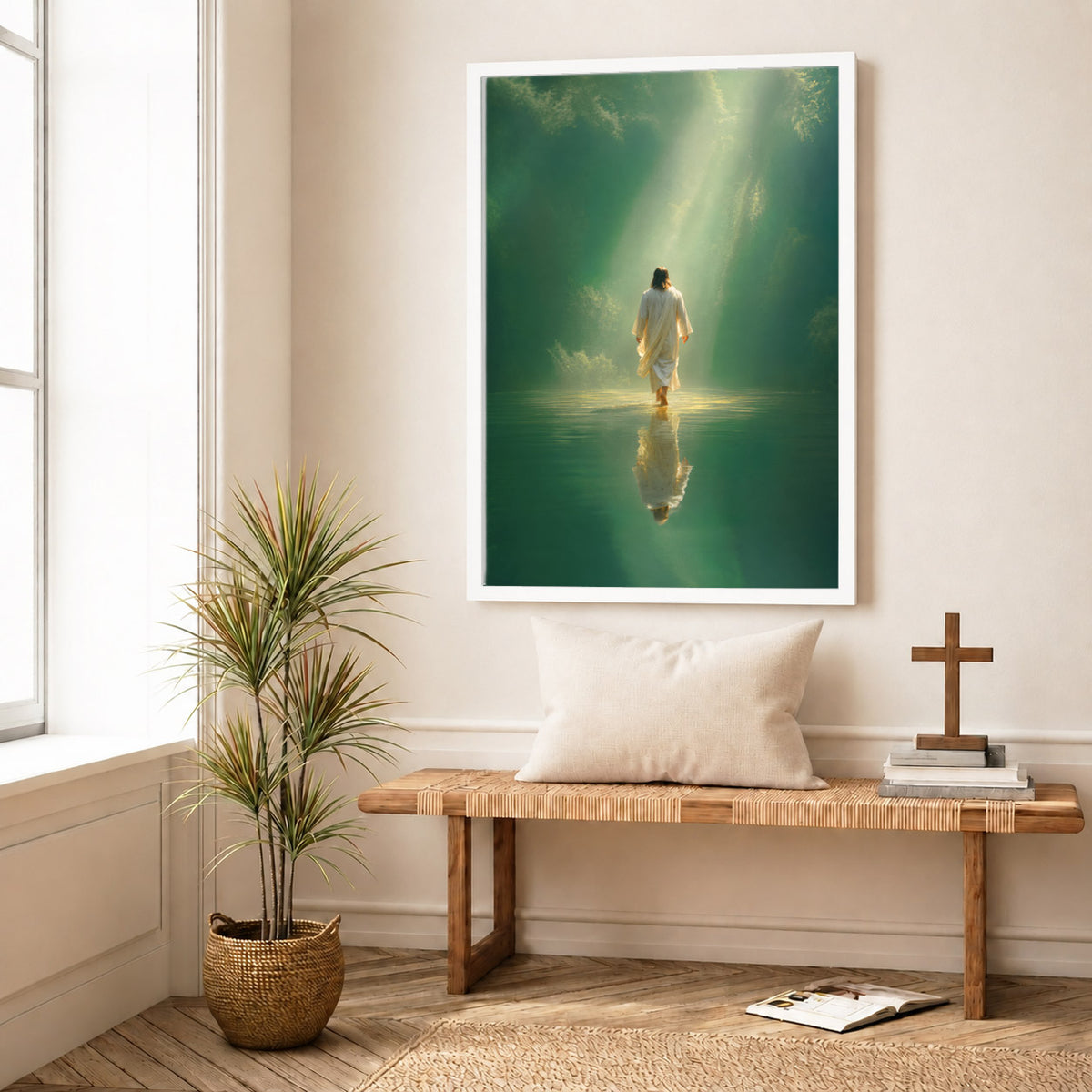 Walking on Water in Divine Light Poster/Canvas