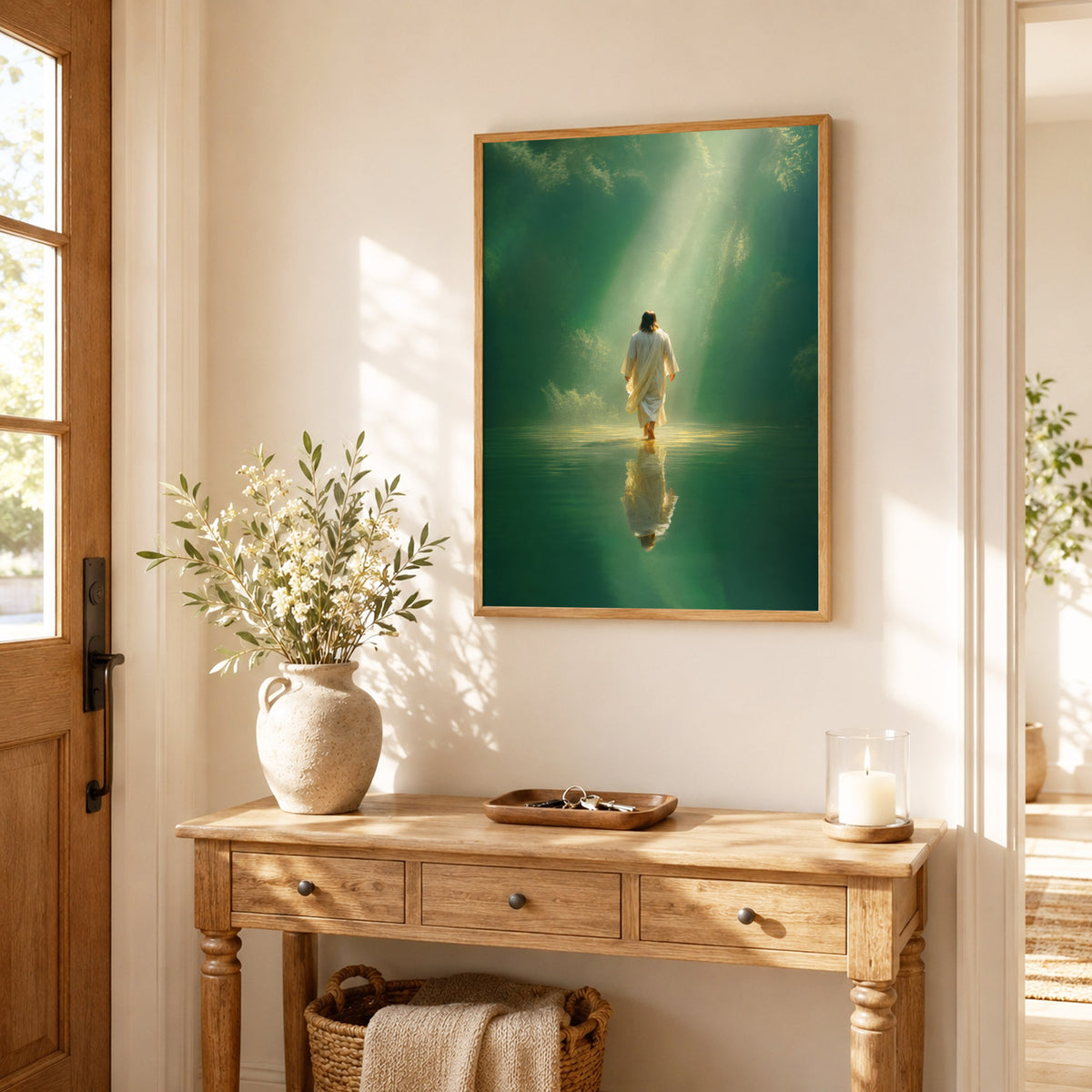 Walking on Water in Divine Light Poster/Canvas