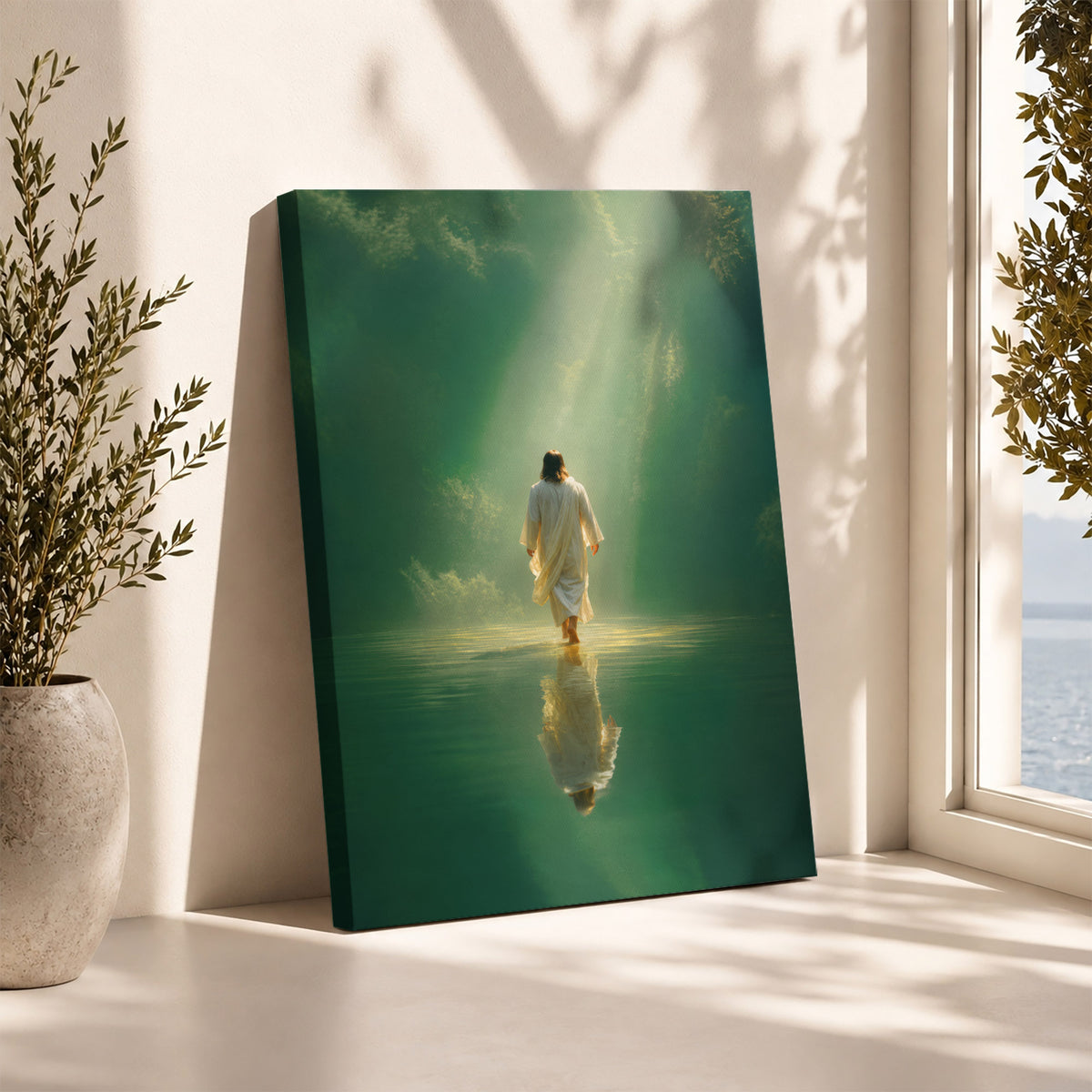 Walking on Water in Divine Light Poster/Canvas