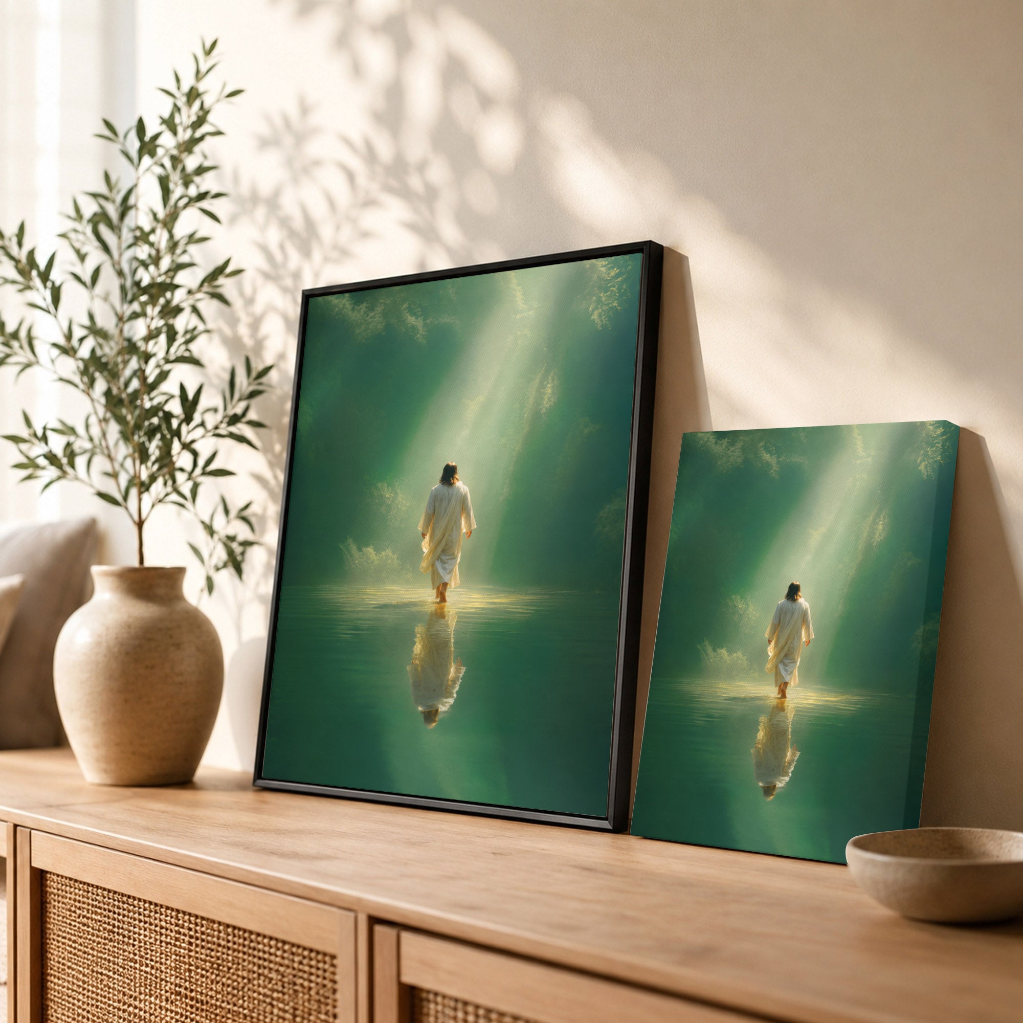 Walking on Water in Divine Light Poster/Canvas