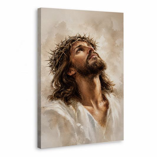 Jesus Crown of Thorns Prayer Poster/Canvas