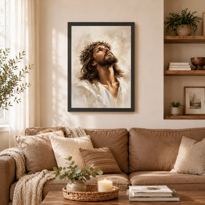 Jesus Crown of Thorns Prayer Poster/Canvas