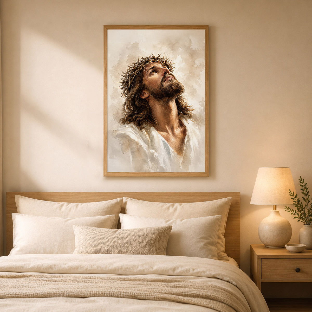 Jesus Crown of Thorns Prayer Poster/Canvas