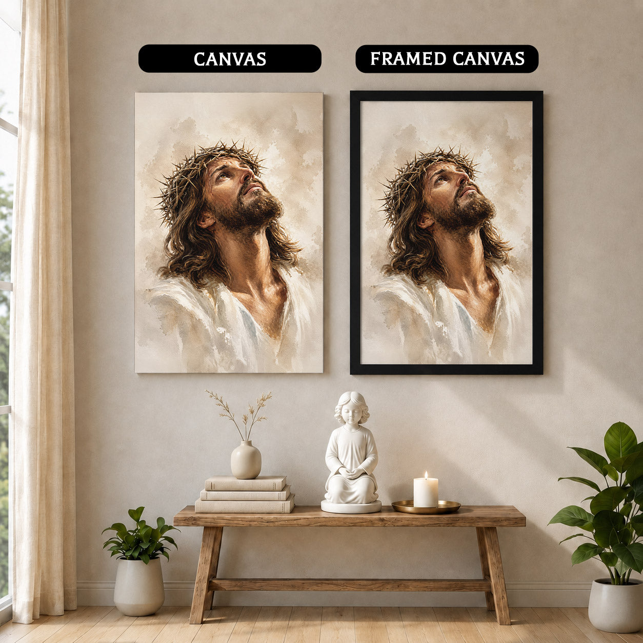 Jesus Crown of Thorns Prayer Poster/Canvas