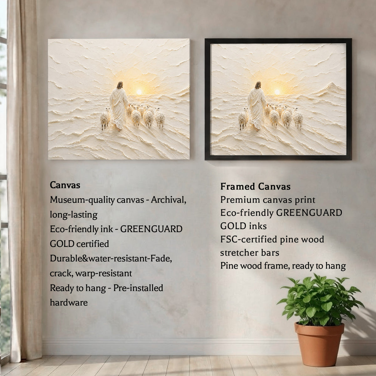 The Good Shepherd Sunrise Christian Wall Art Poster/Canvas