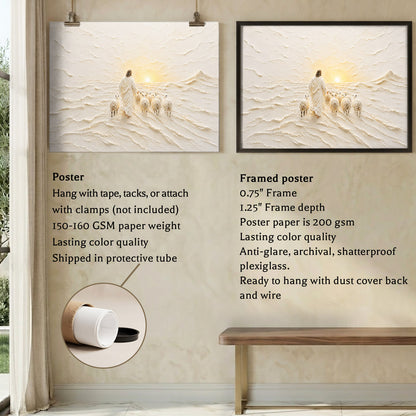 The Good Shepherd Sunrise Christian Wall Art Poster/Canvas