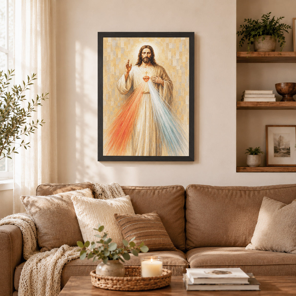 Divine Mercy Jesus Vintage Catholic Wall Art Poster/Canvas