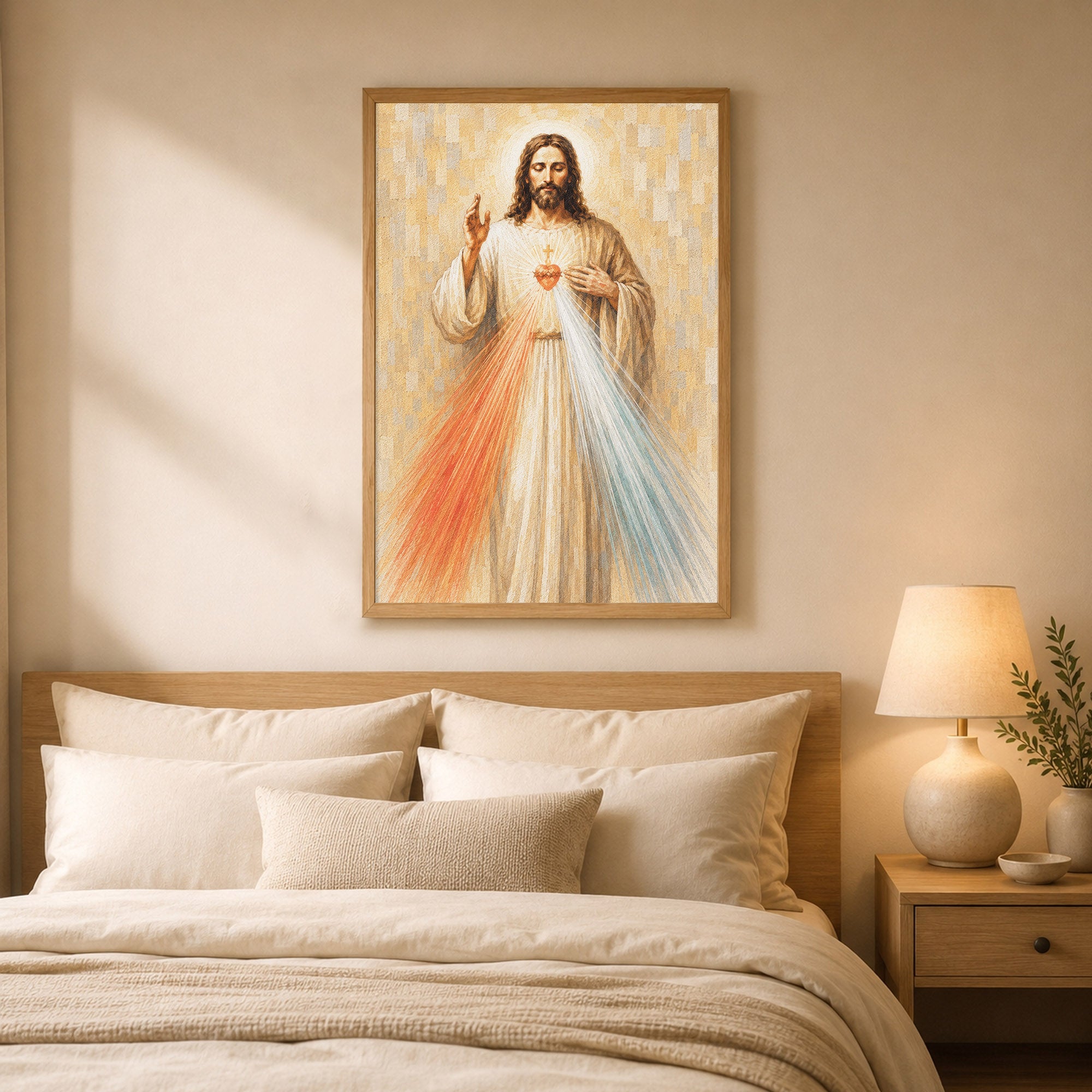 Divine Mercy Jesus Vintage Catholic Wall Art Poster/Canvas