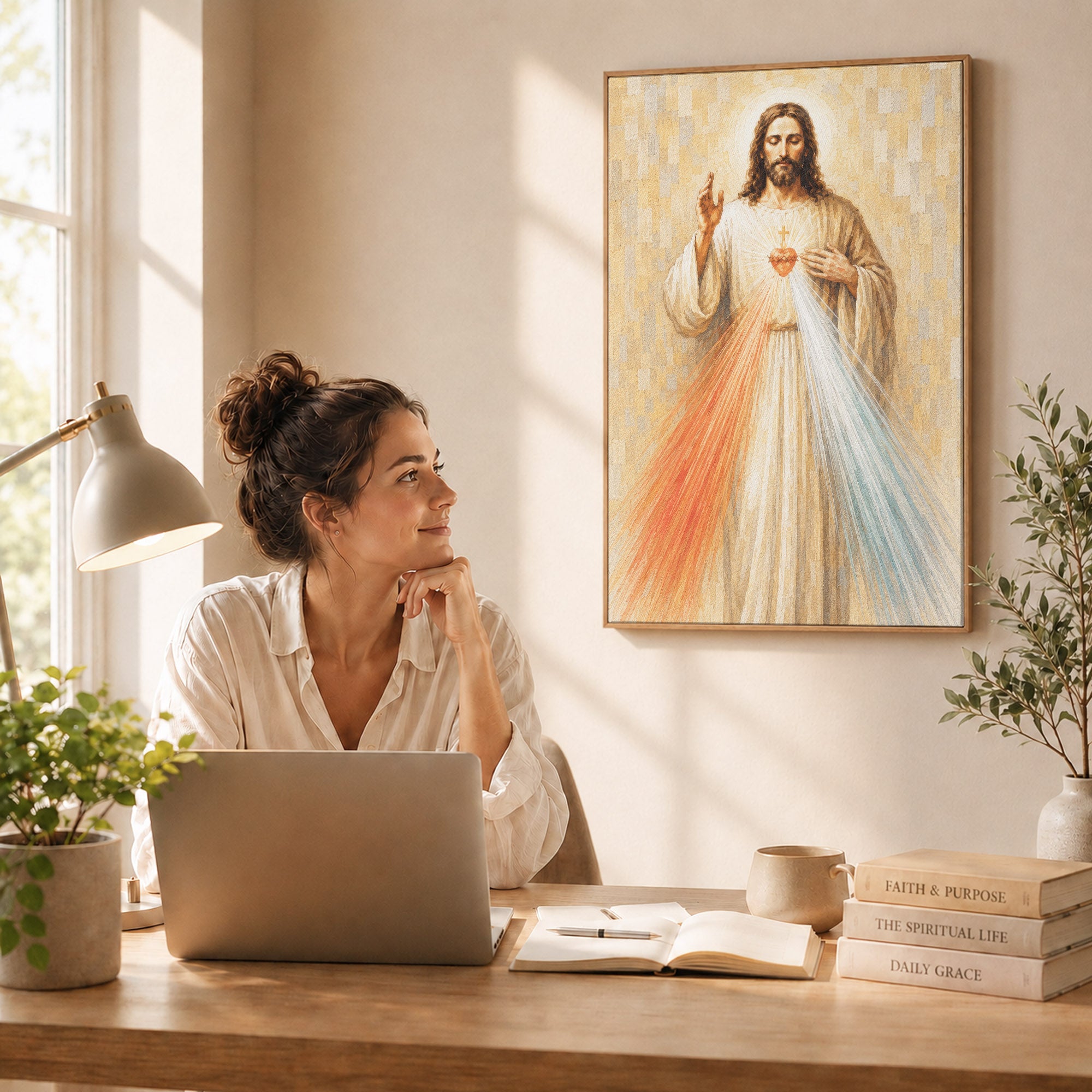 Divine Mercy Jesus Vintage Catholic Wall Art Poster/Canvas