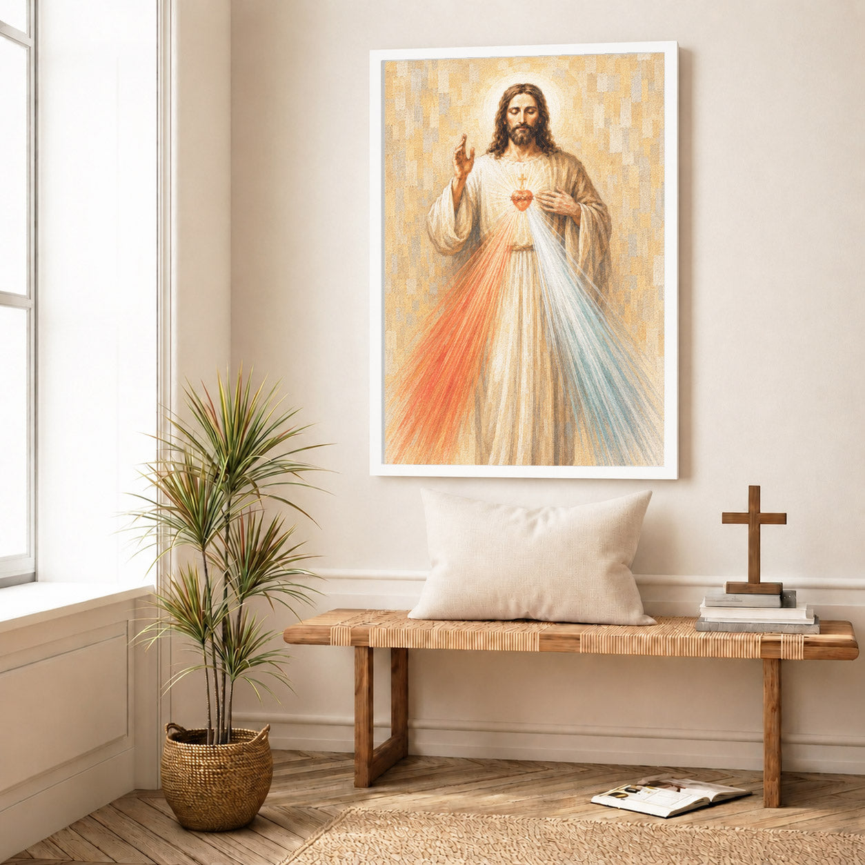 Divine Mercy Jesus Vintage Catholic Wall Art Poster/Canvas
