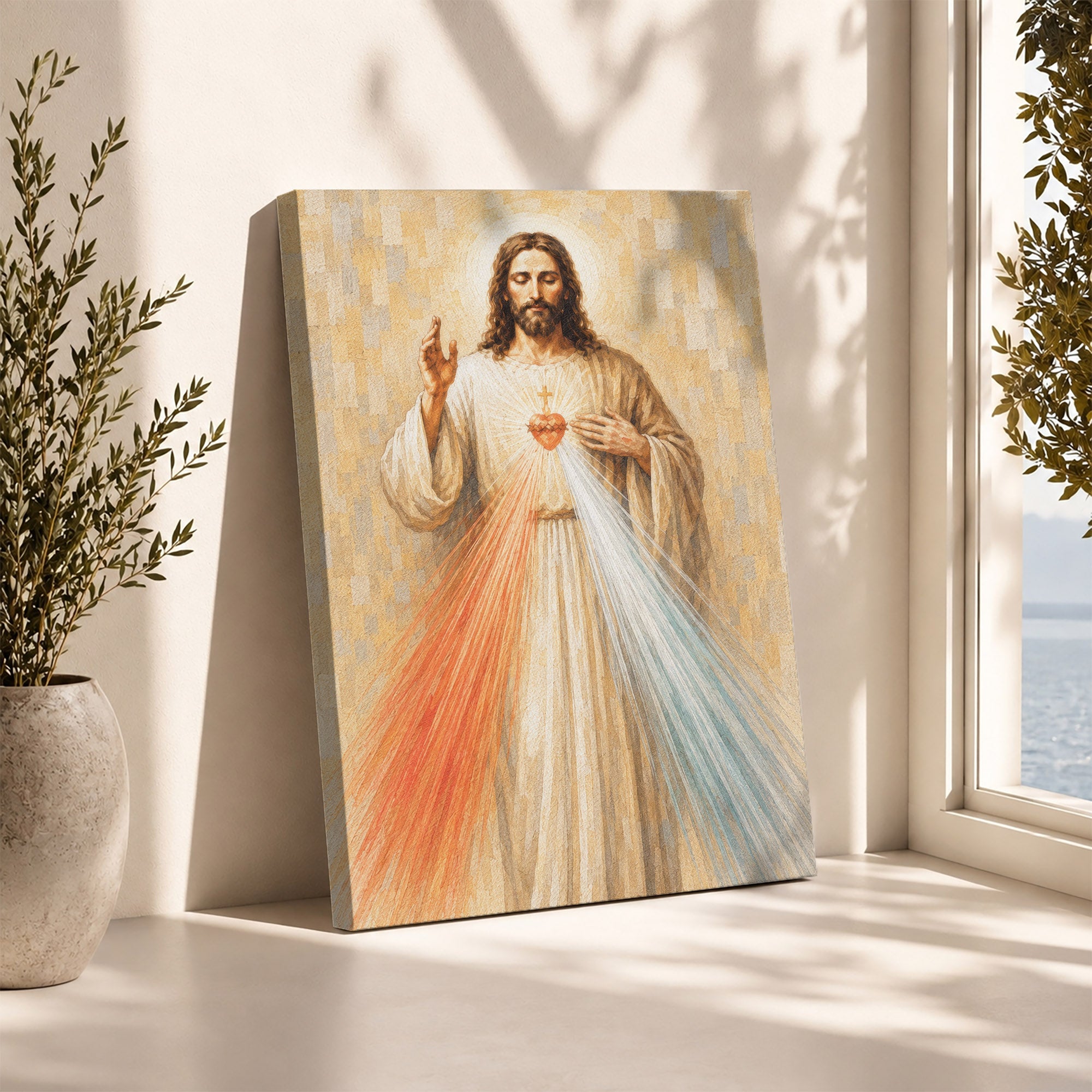 Divine Mercy Jesus Vintage Catholic Wall Art Poster/Canvas