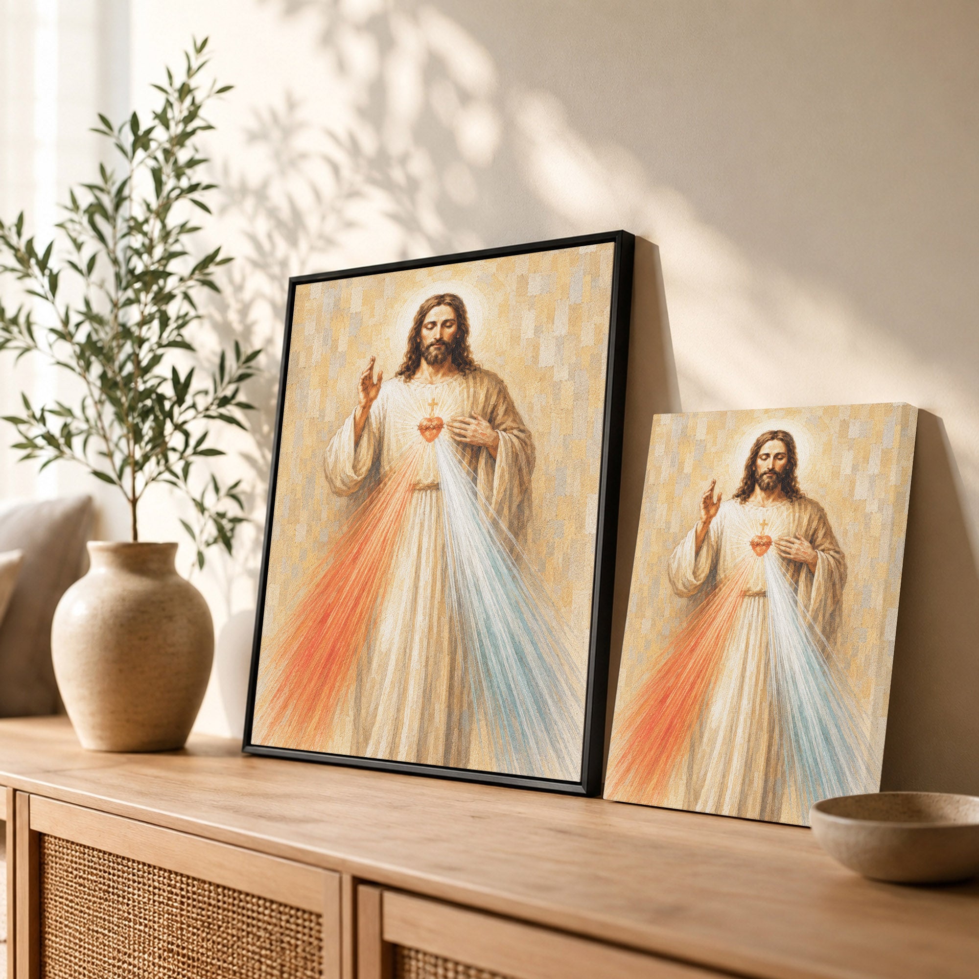 Divine Mercy Jesus Vintage Catholic Wall Art Poster/Canvas