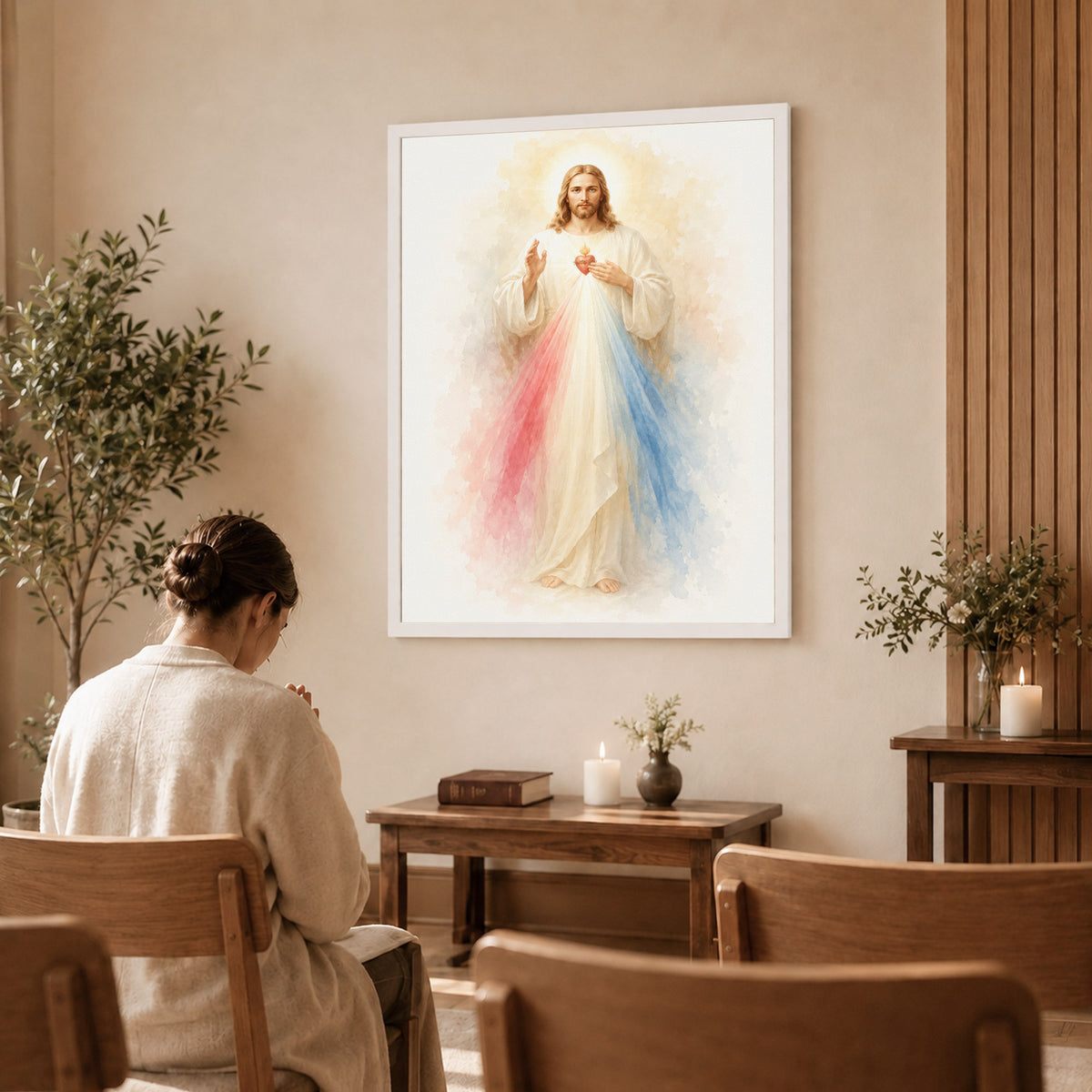 Divine Mercy Jesus Catholic Wall Art Poster/Canvas