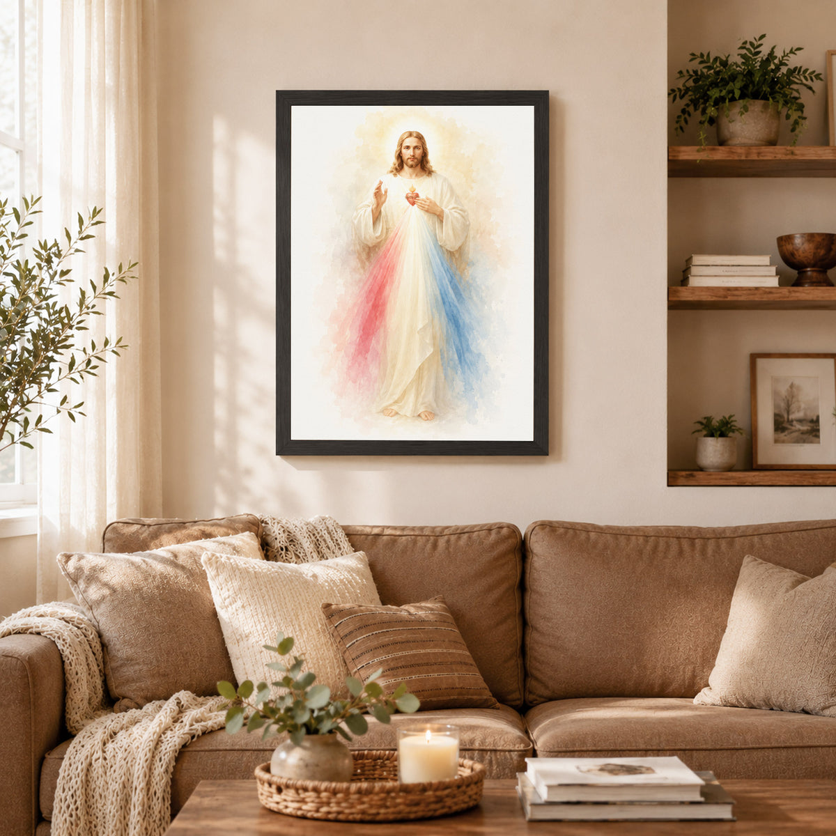 Divine Mercy Jesus Catholic Wall Art Poster/Canvas