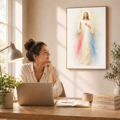 Divine Mercy Jesus Catholic Wall Art Poster/Canvas