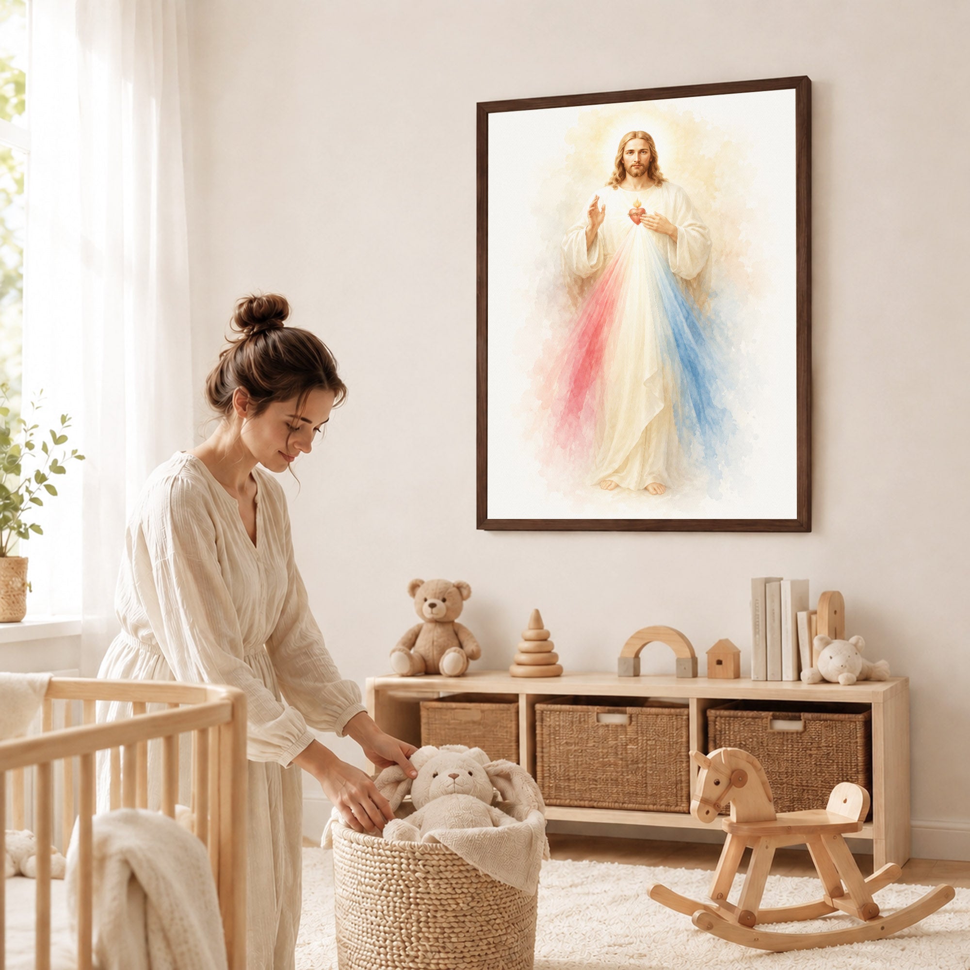 Divine Mercy Jesus Catholic Wall Art Poster/Canvas