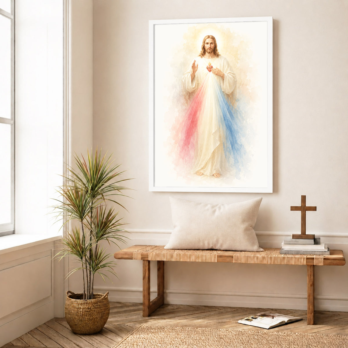 Divine Mercy Jesus Catholic Wall Art Poster/Canvas