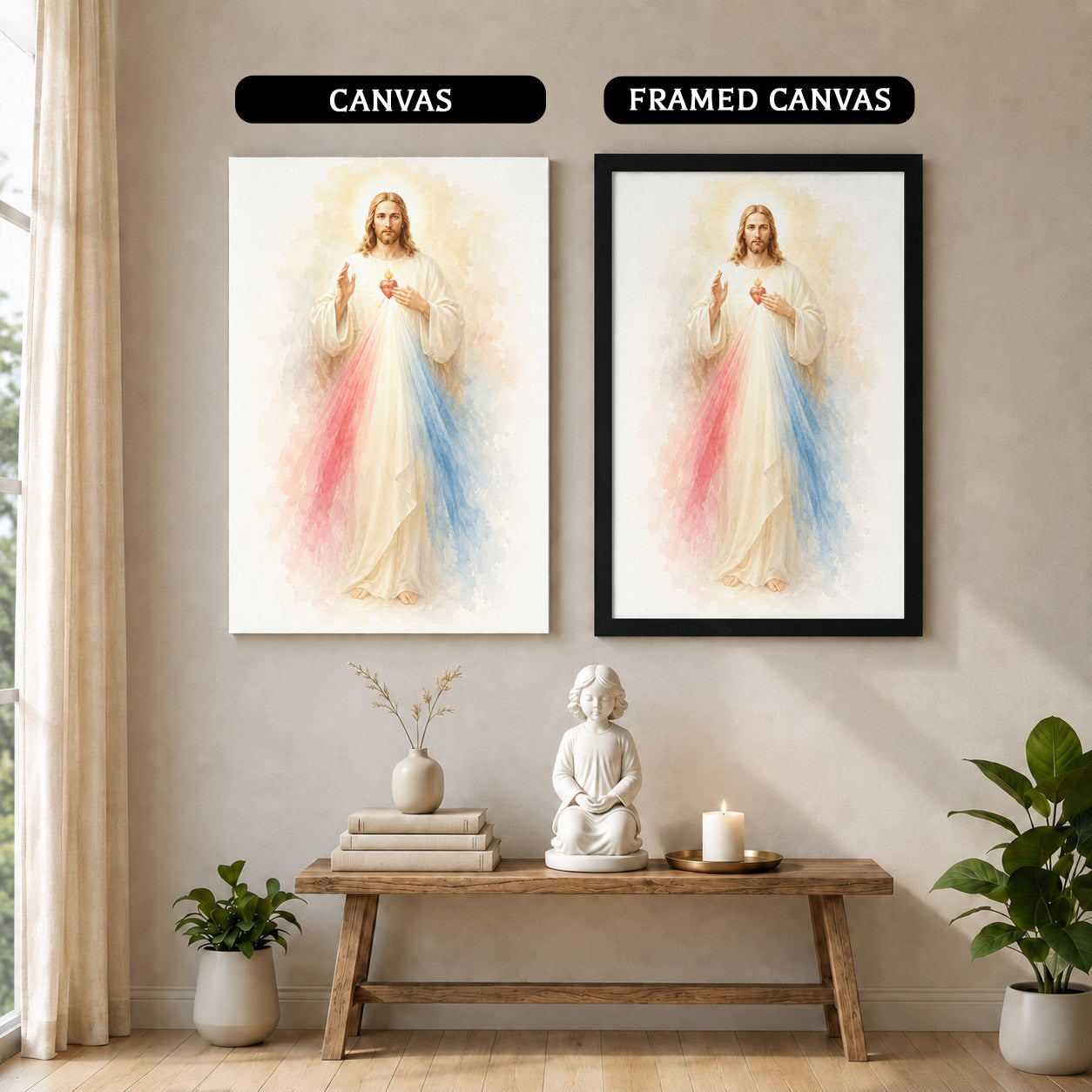 Divine Mercy Jesus Catholic Wall Art Poster/Canvas
