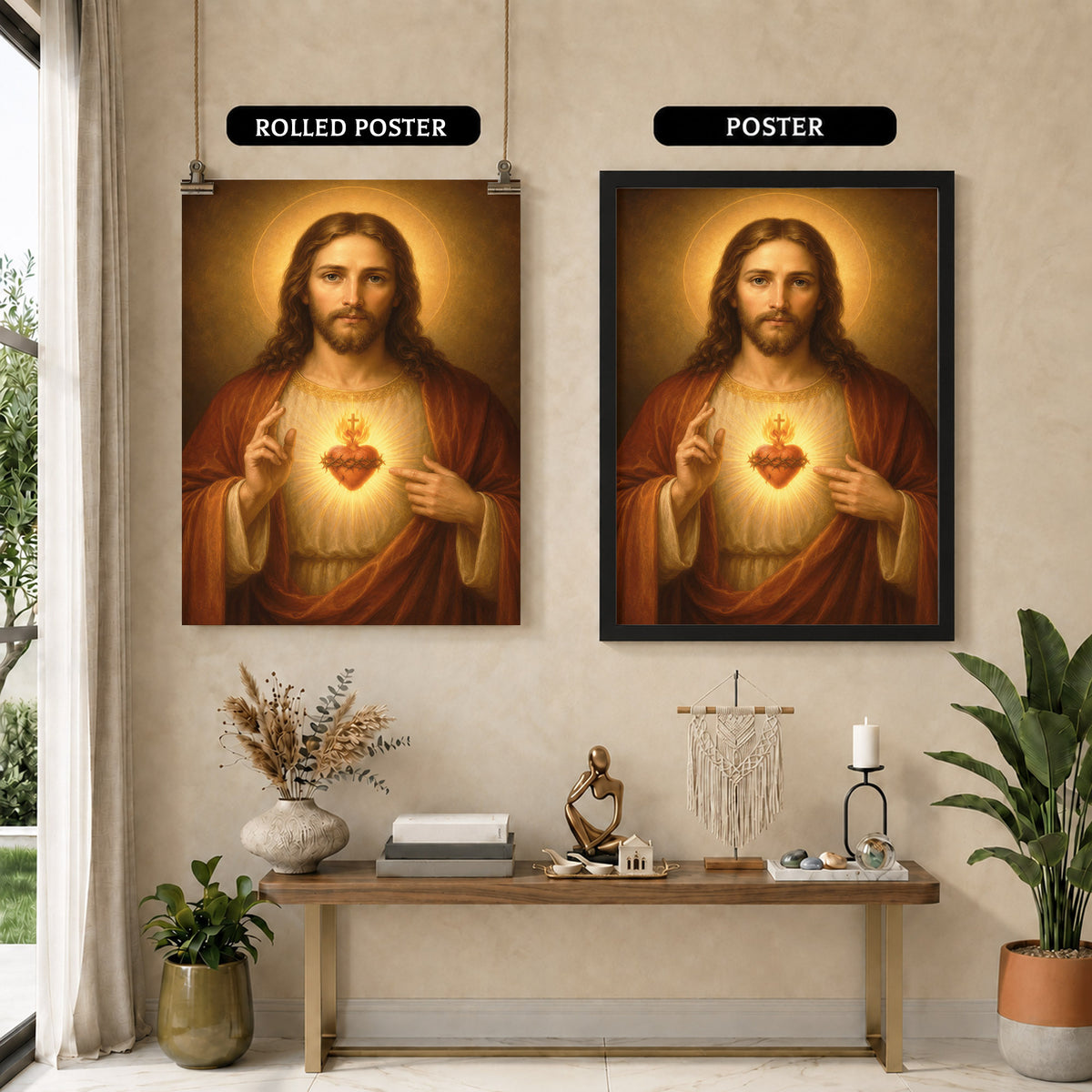 Sacred Heart of Jesus Catholic Wall Art Poster/Canvas