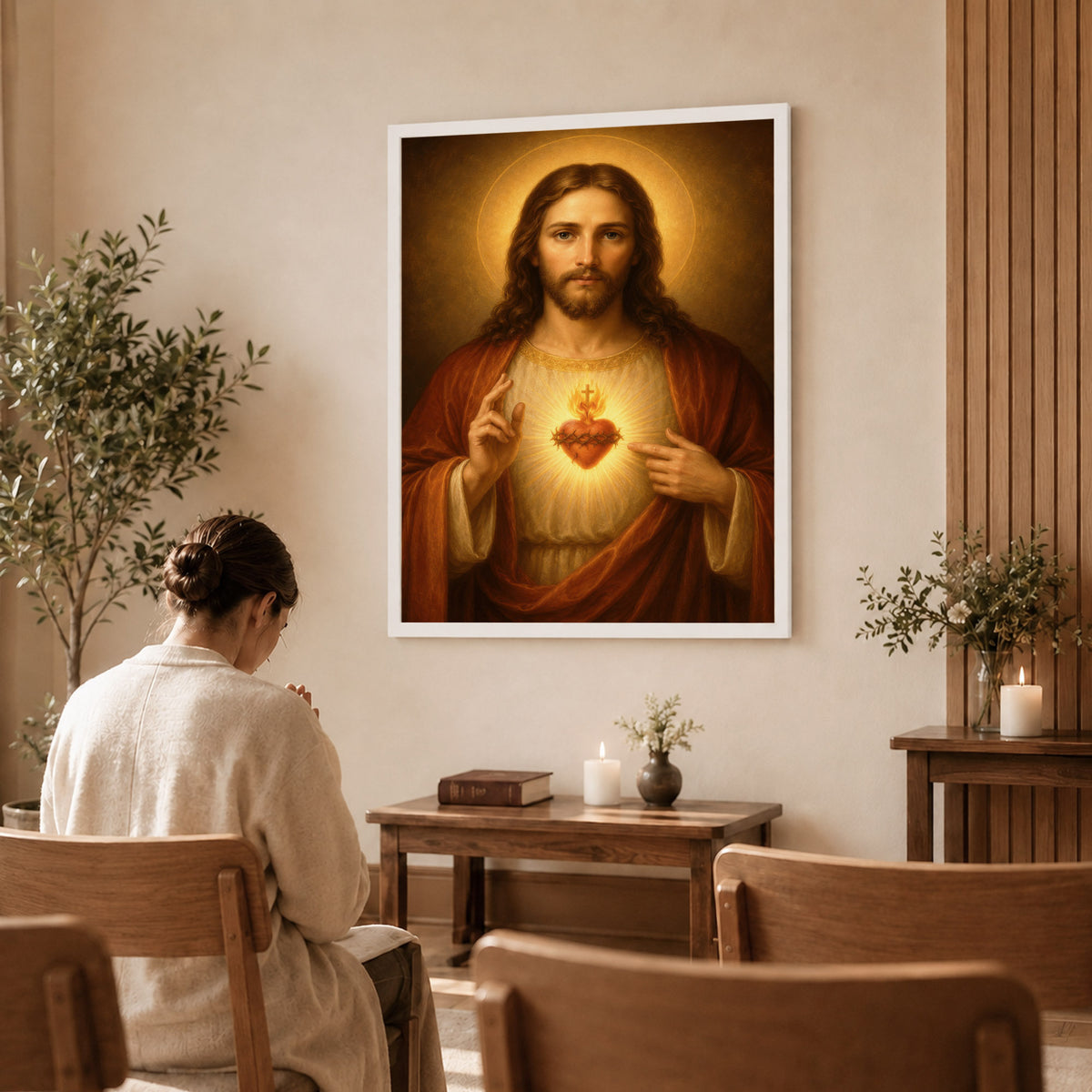 Sacred Heart of Jesus Catholic Wall Art Poster/Canvas