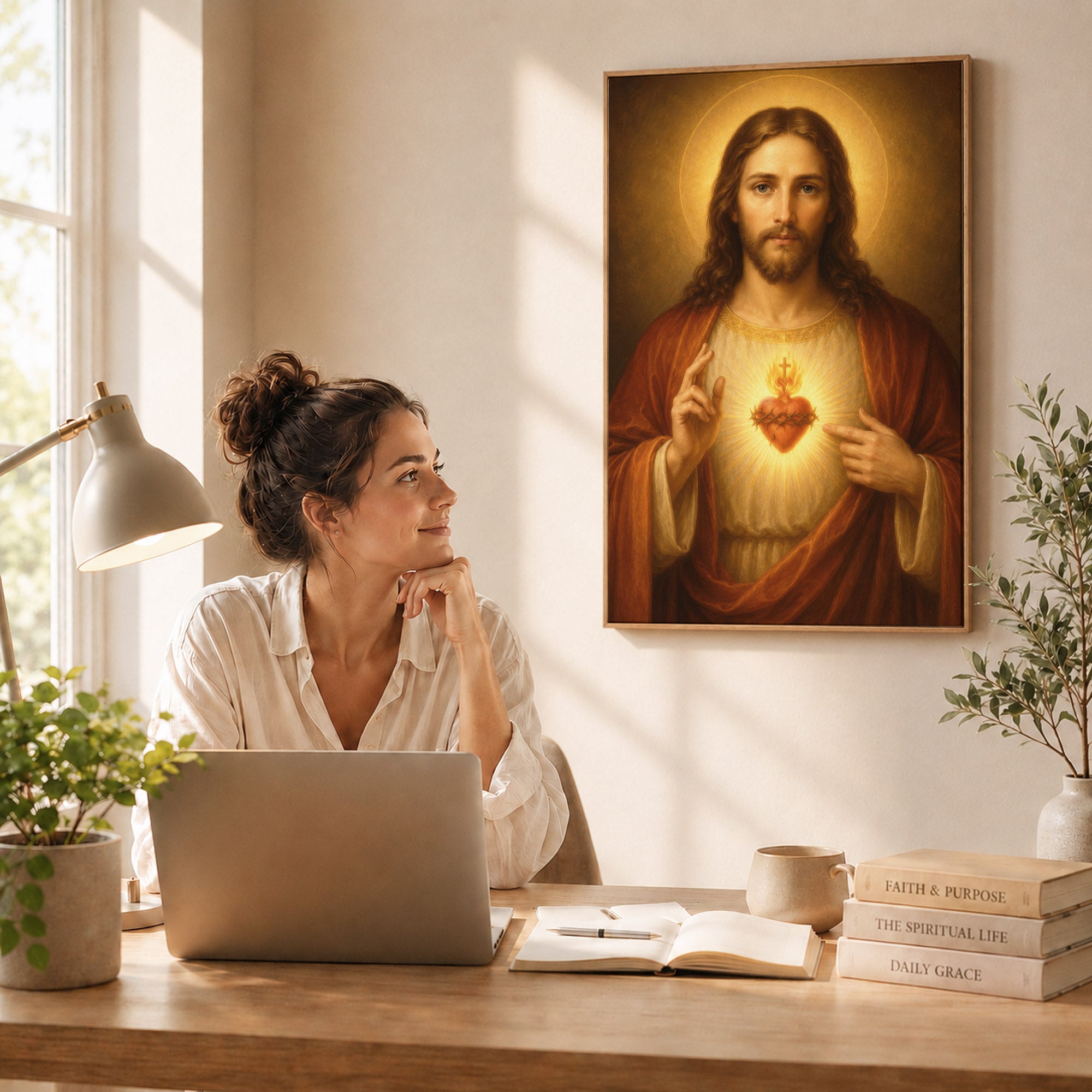 Sacred Heart of Jesus Catholic Wall Art Poster/Canvas