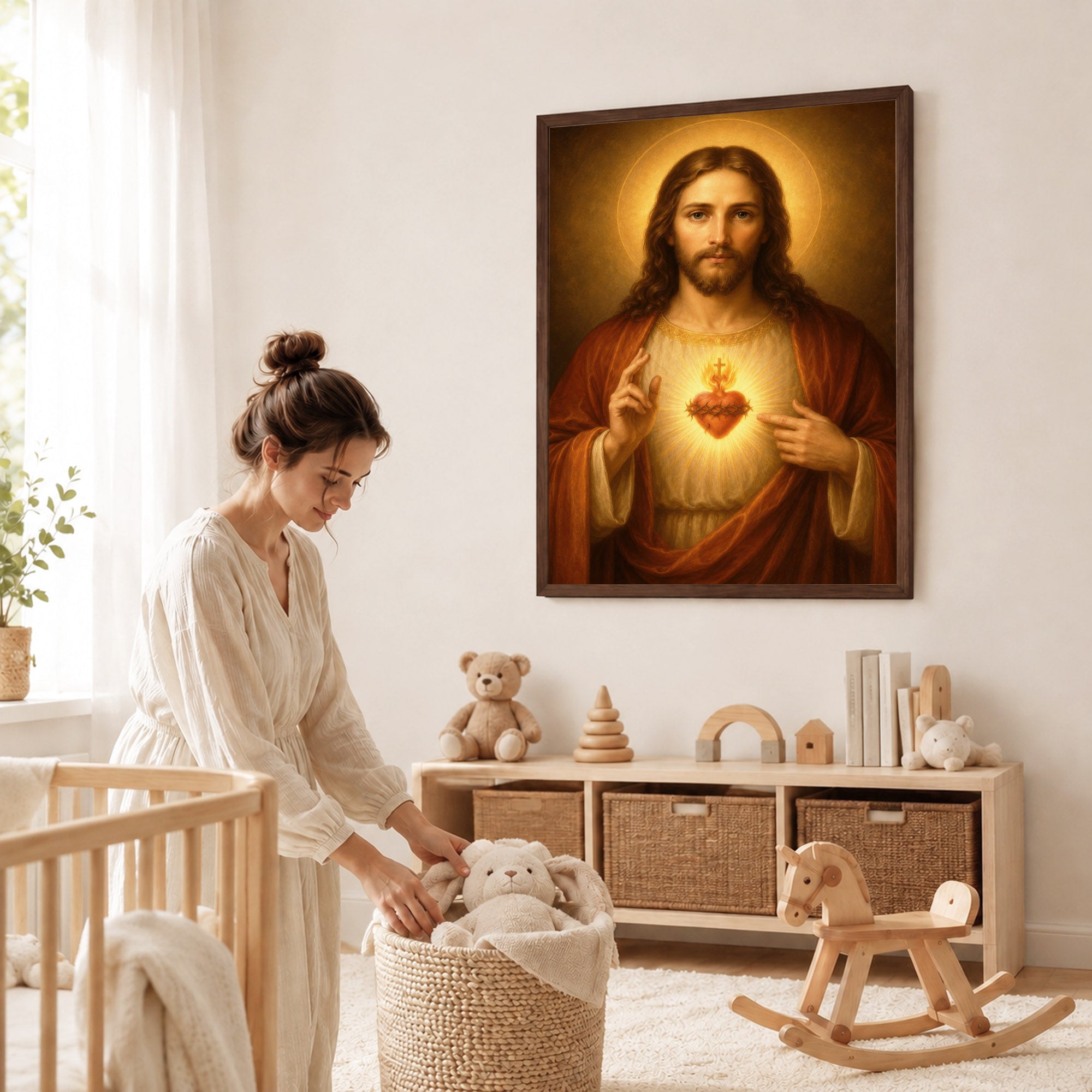 Sacred Heart of Jesus Catholic Wall Art Poster/Canvas