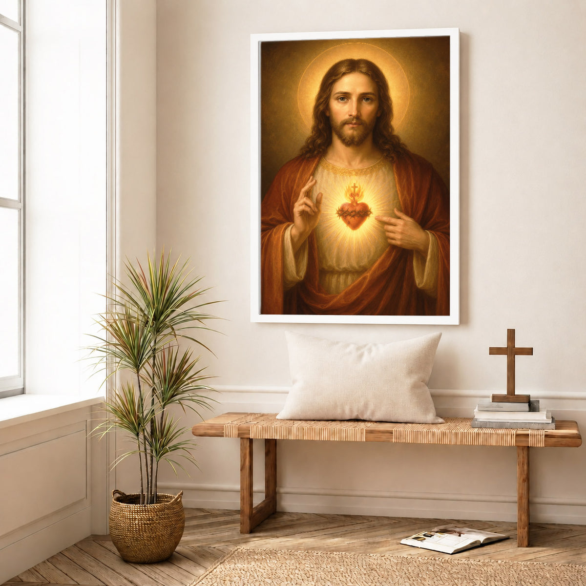 Sacred Heart of Jesus Catholic Wall Art Poster/Canvas