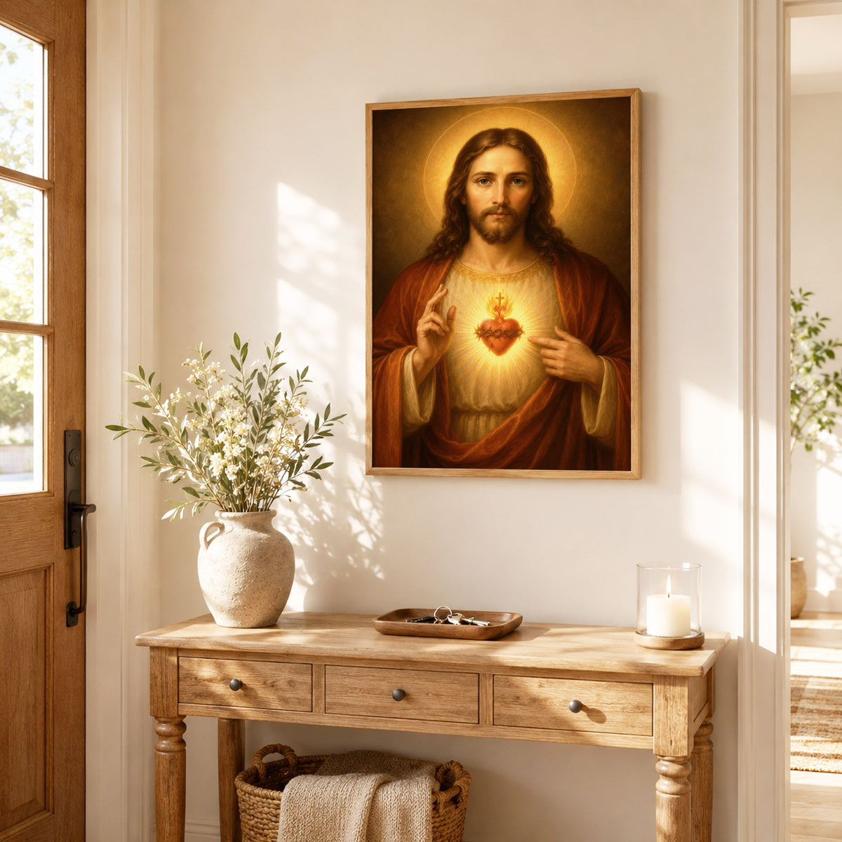 Sacred Heart of Jesus Catholic Wall Art Poster/Canvas
