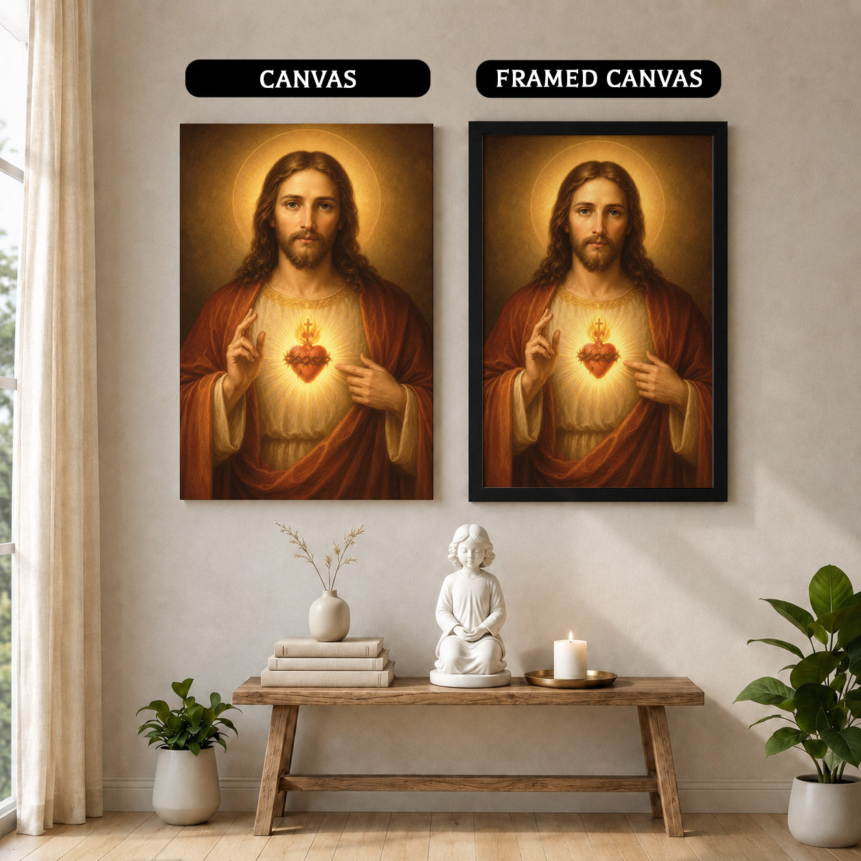 Sacred Heart of Jesus Catholic Wall Art Poster/Canvas