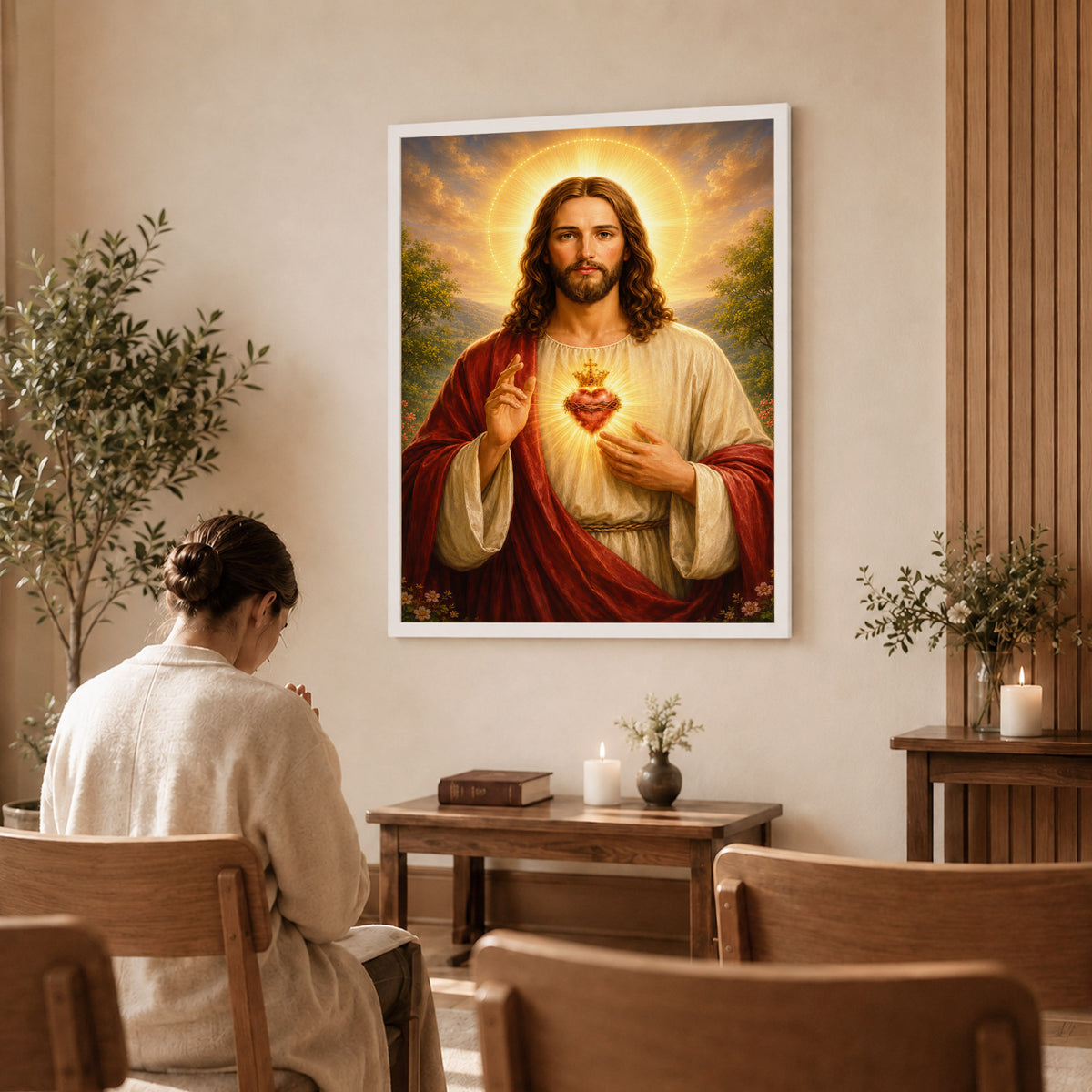 Radiance of the Sacred Heart Wall Art Poster/Canvas