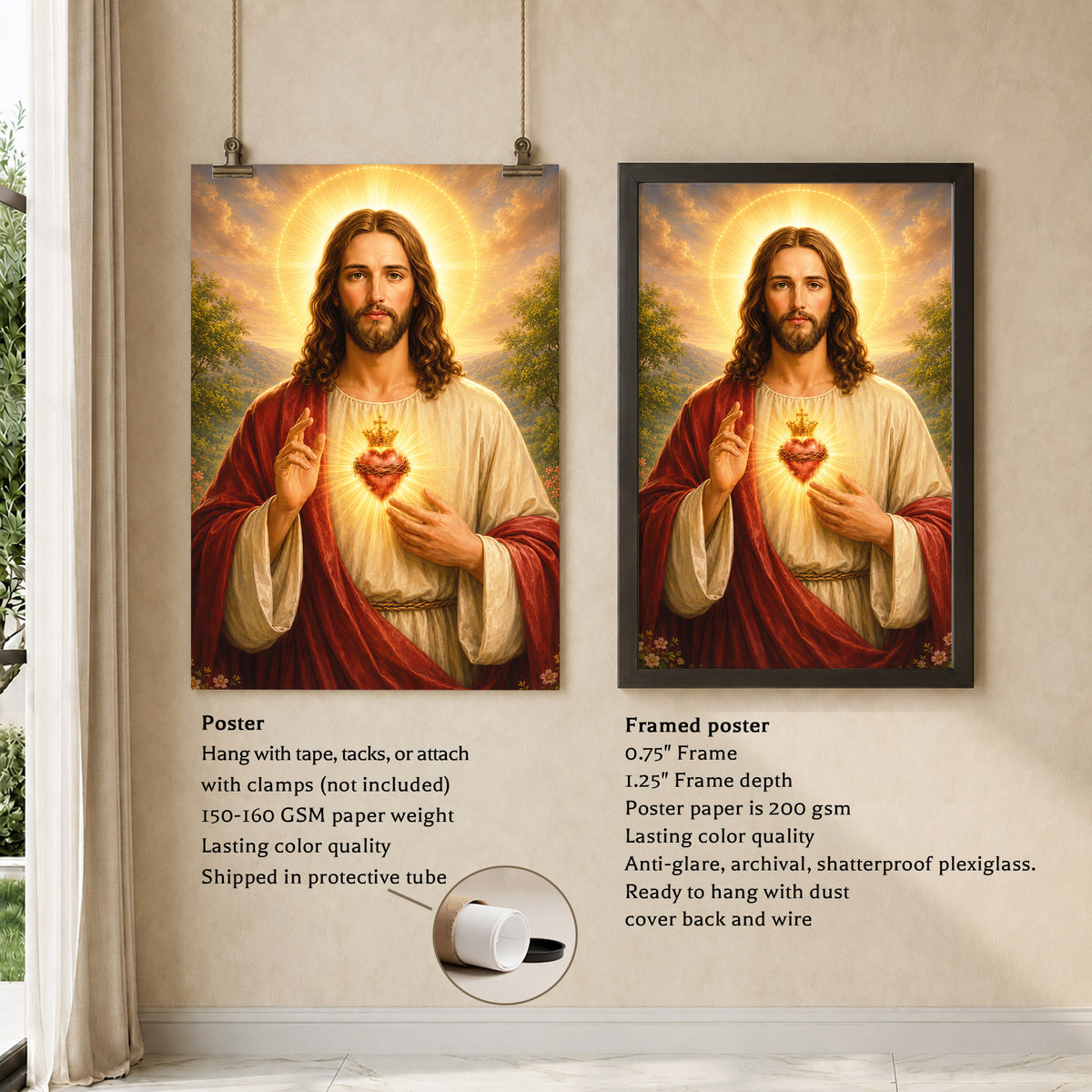 Radiance of the Sacred Heart Wall Art Poster/Canvas