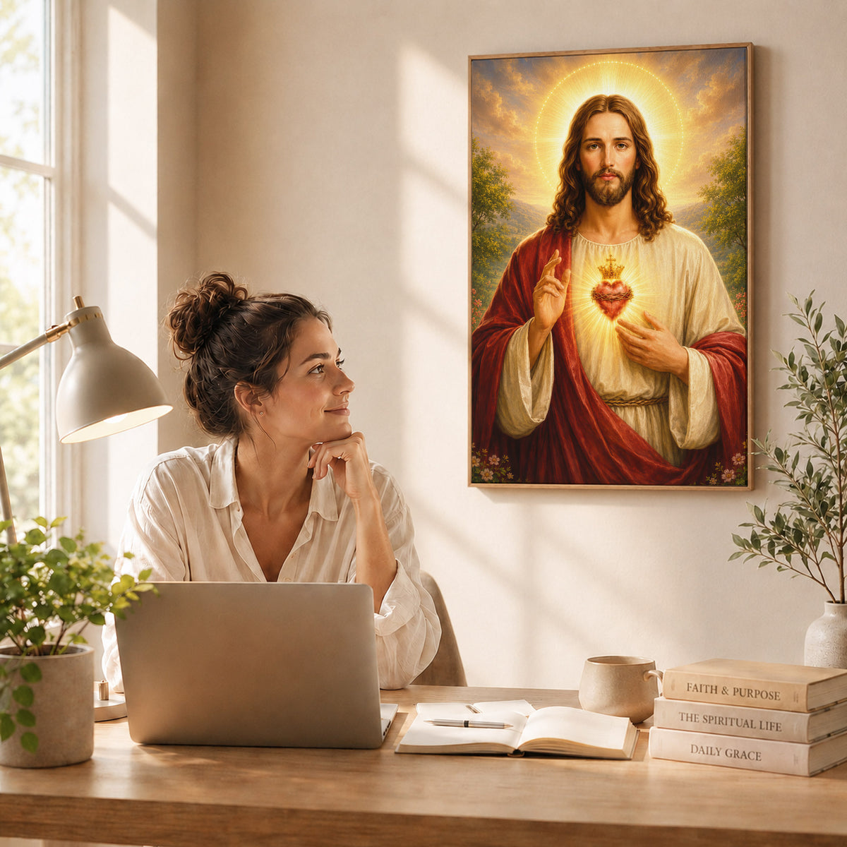 Radiance of the Sacred Heart Wall Art Poster/Canvas