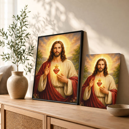 Radiance of the Sacred Heart Wall Art Poster/Canvas