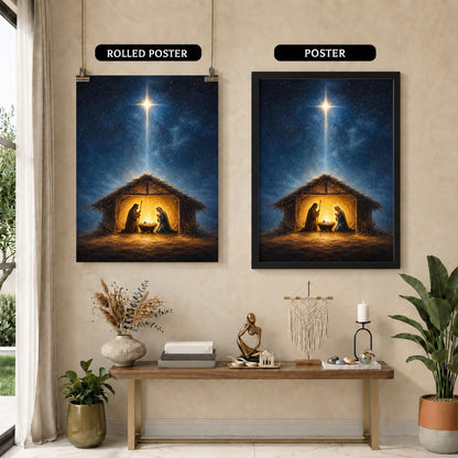 Nativity Scene Wall Art Poster/Canvas
