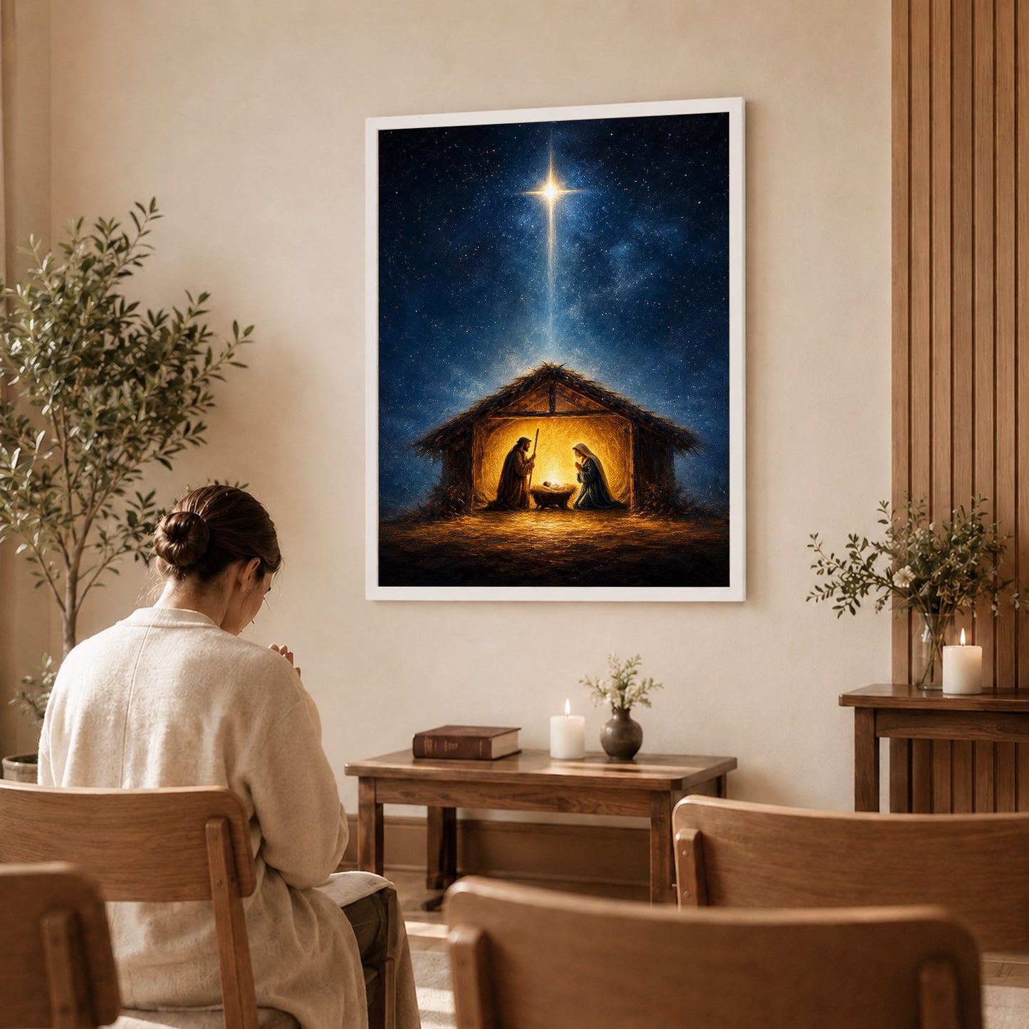 Nativity Scene Wall Art Poster/Canvas